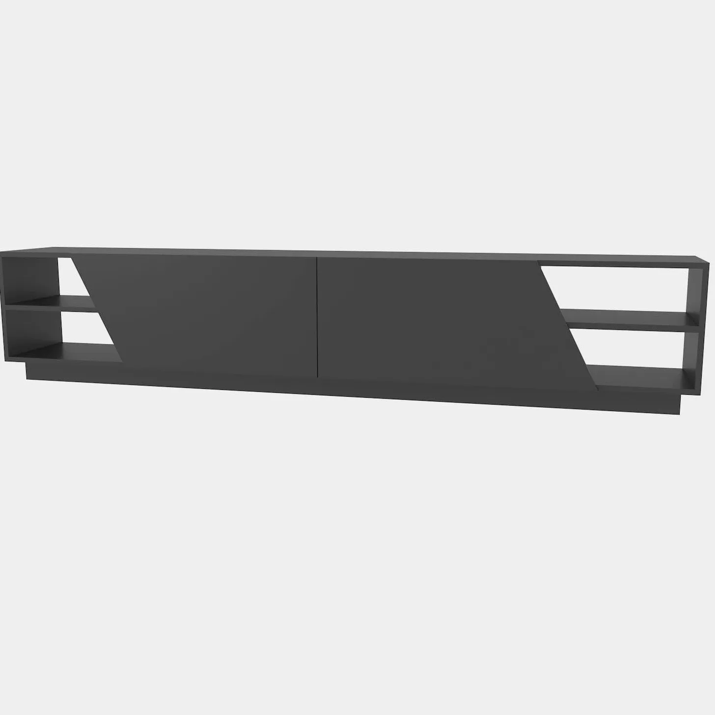 Dmora - Mobile porta TV Nyx, Credenza da soggiorno, Armadio basso per TV, Base parete attrezzata, 240x37h47 cm, Antracite