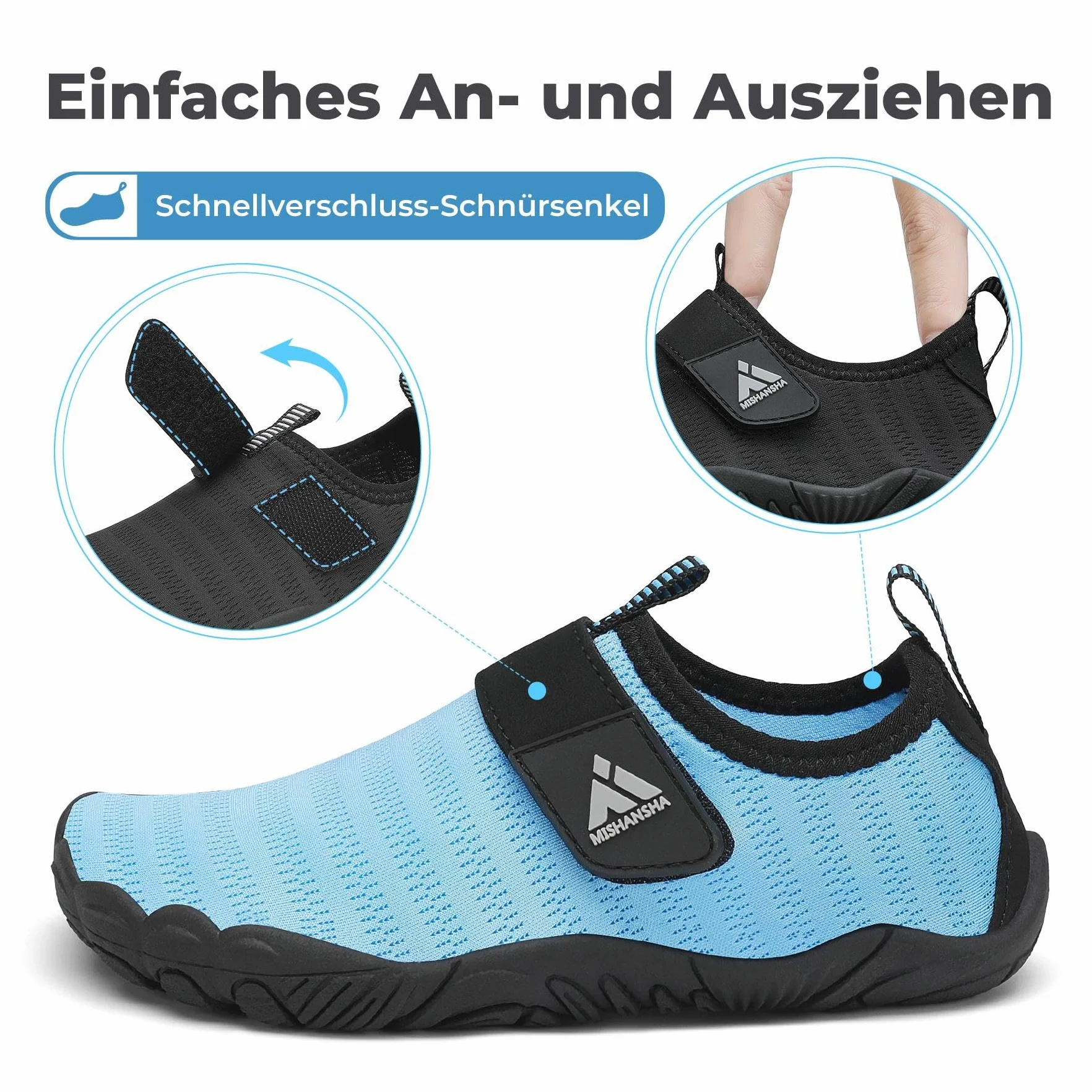 Mishansha Bambino Scarpe da Acqua Asciugatura Rapida Antiscivolo Scarpette Scoglio Immersione Spiaggia Surf Taglia 24-35 EU