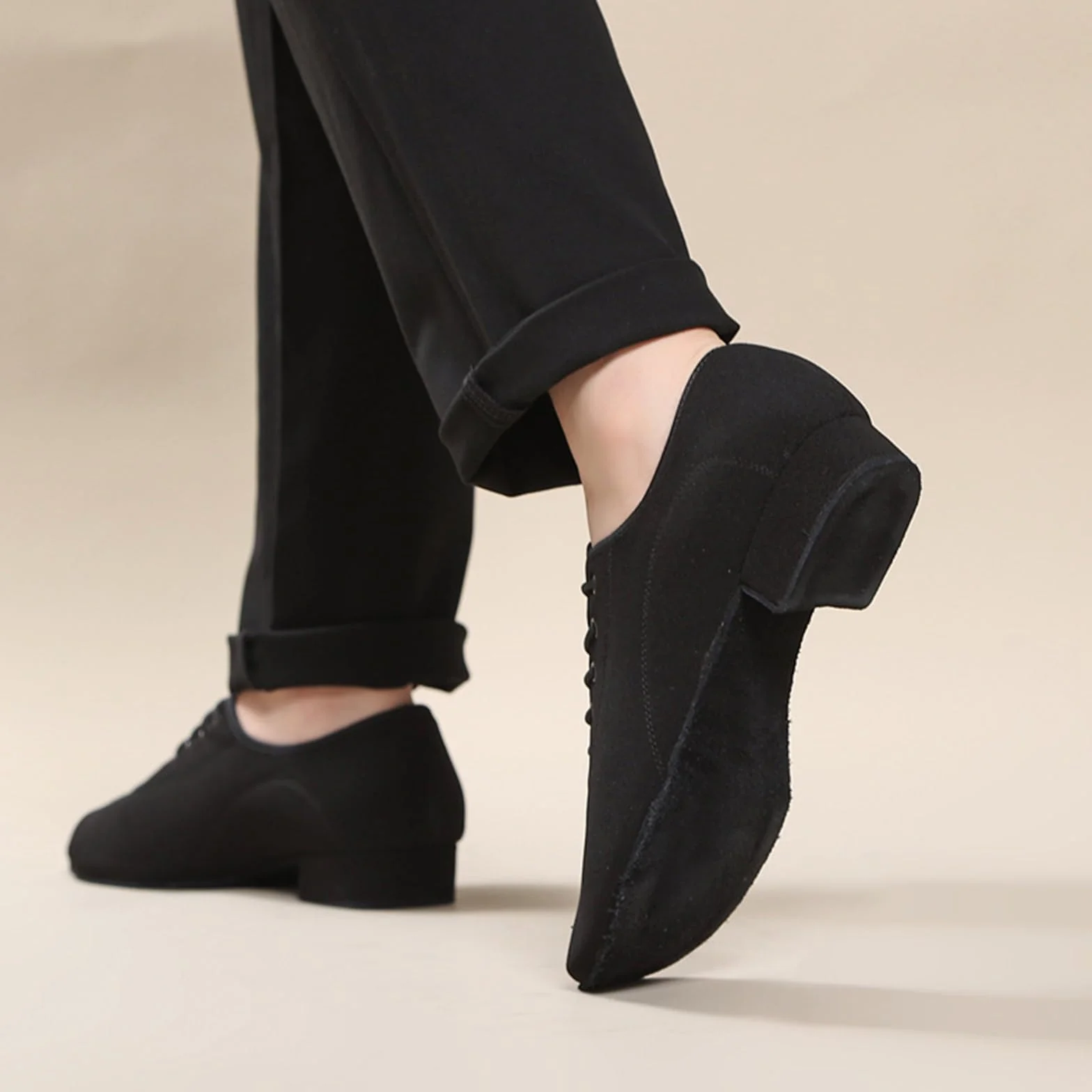Scarpe da Ballo da Uomo con Suola in Pelle Tacco Basso per Tango