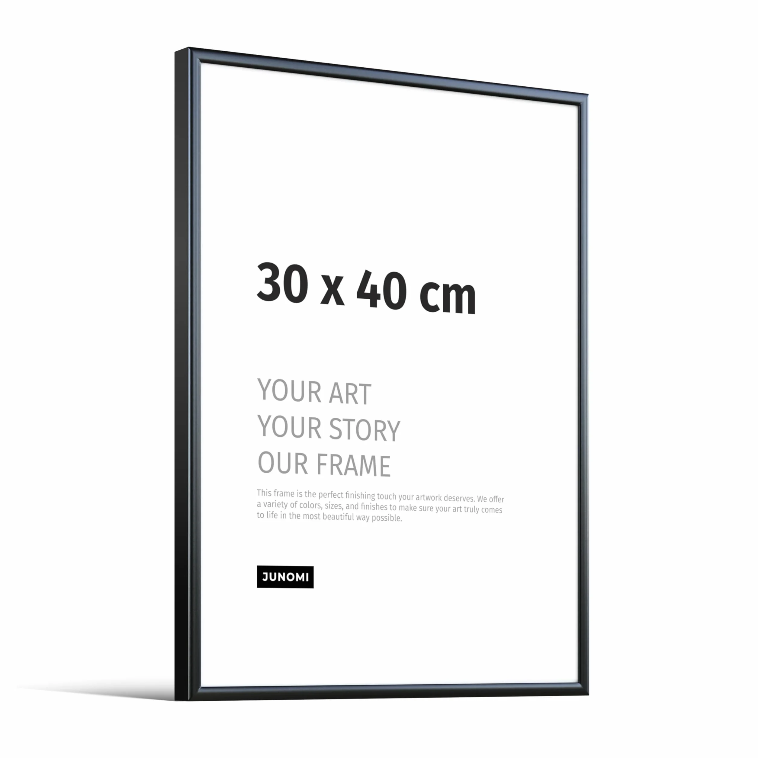 Cornice portafoto 30 x 40 cm alluminio nero opaco vetro acrilico antiurto