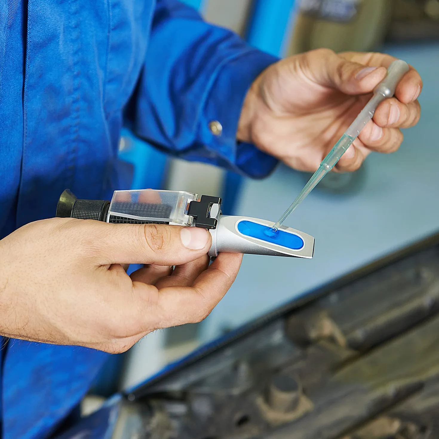 Rifrattometro antigelo 4-in-1 Tester refrigerante per controllo punto congelamento batteria auto
