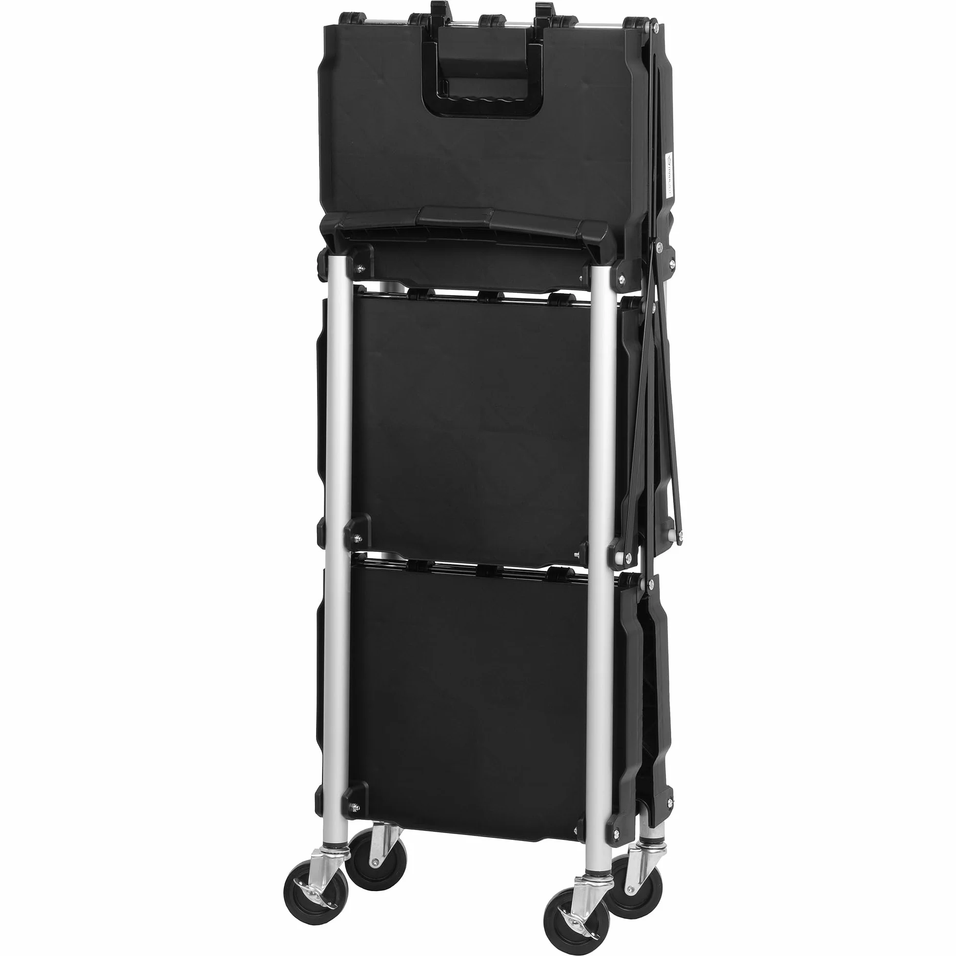 Mahlzeit Carrello di servizio pieghevole con rotelle | 64 x 40,5 x 82 cm, portata fino a 150 kg | ripiano pieghevole a tre livelli, ripiano pieghevole in piedi Ripiano di stoccaggio