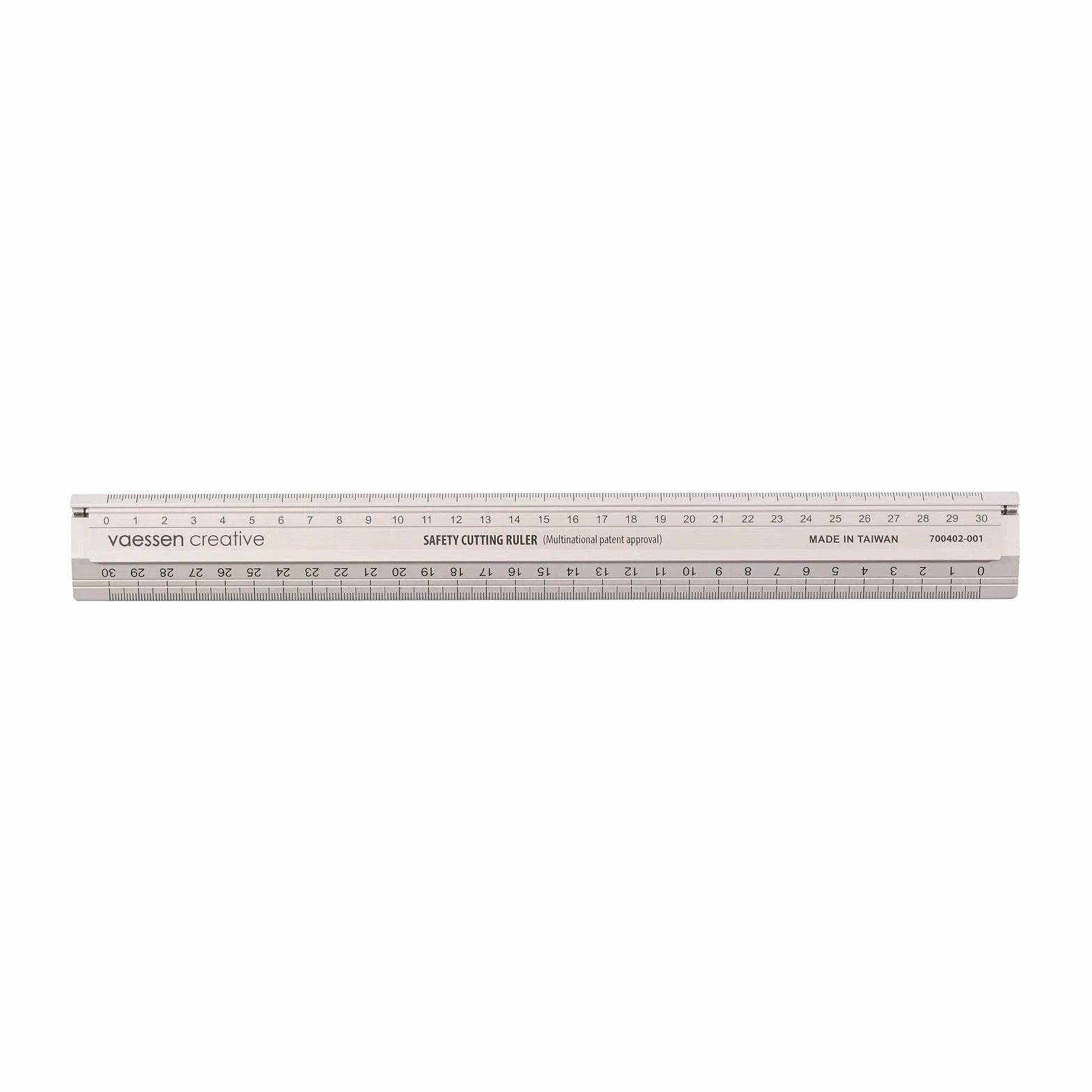 Vaessen Creative Metal Safety Ruler 30 cm Aluminum Non-Slip Cutting Guide