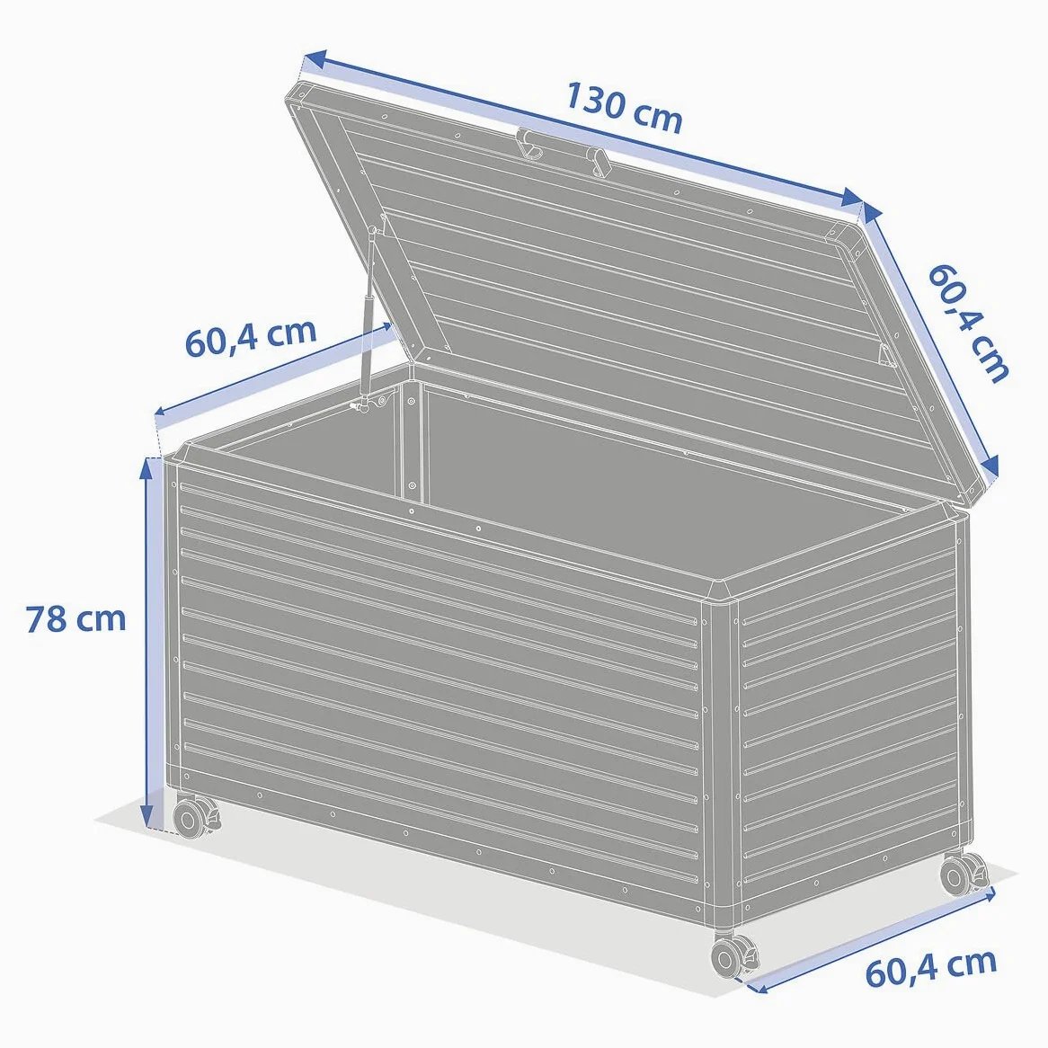 Hespéride - Cassetta portaoggetti edenio Argilla s 130 x 60,4 x 78 cm in Alluminio