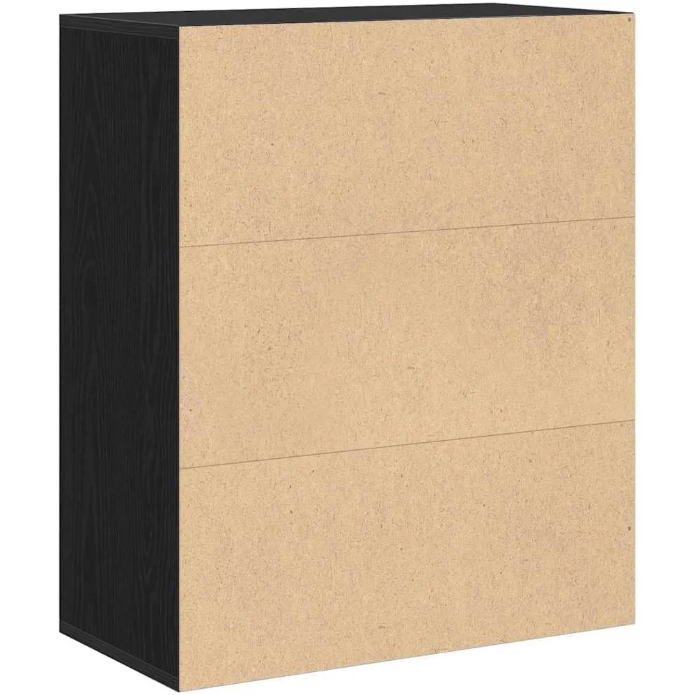 Libreria nera in legno 60 x 30 x 71,5 cm, autoportante, salvaspazio, come divisorio per libri, raccoglitori, decorazione in soggiorno o ufficio