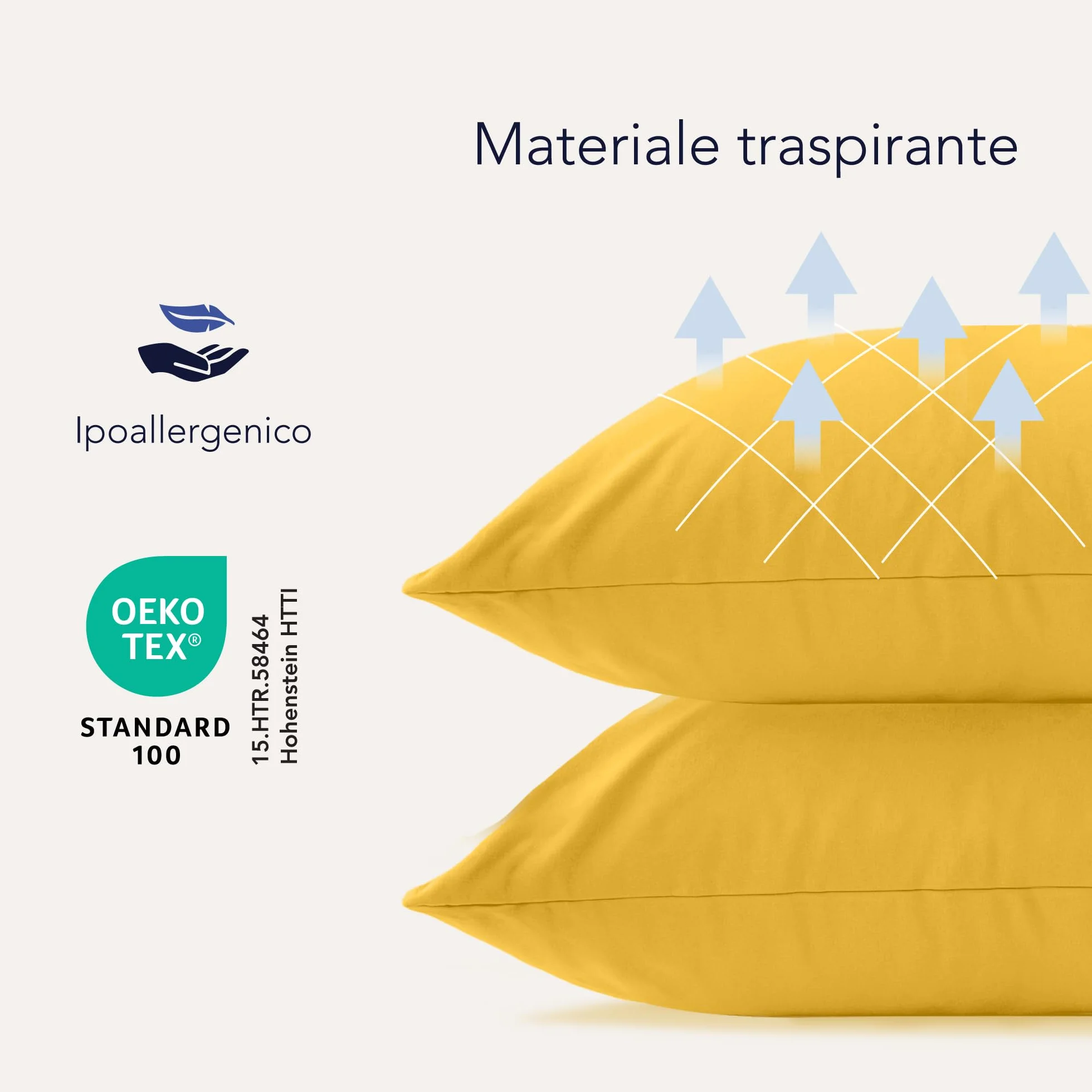 Dreamzie Federe Cuscini 30x30 Set di 2 Giallo 100% Jersey di Cotone Copri Cuscino