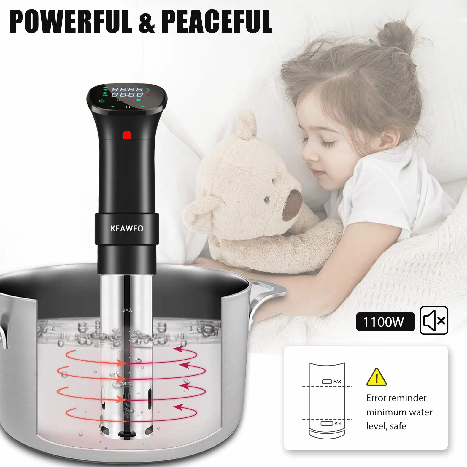 KEAWEO Sous Vide Slow Cooker Circolatore Termico 1100W Led Schermo Touch