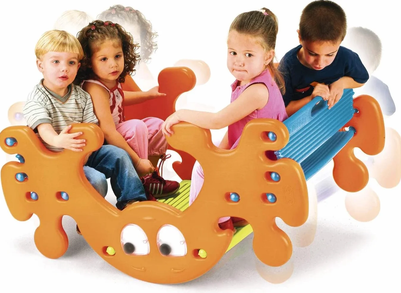 FEBER Fantasma Tavolo -Dondolo, da un lato tavolo e dall'altro dondolo, per interno ed esterno, per bambini e bambine da 1 anno, Famosa 800010248