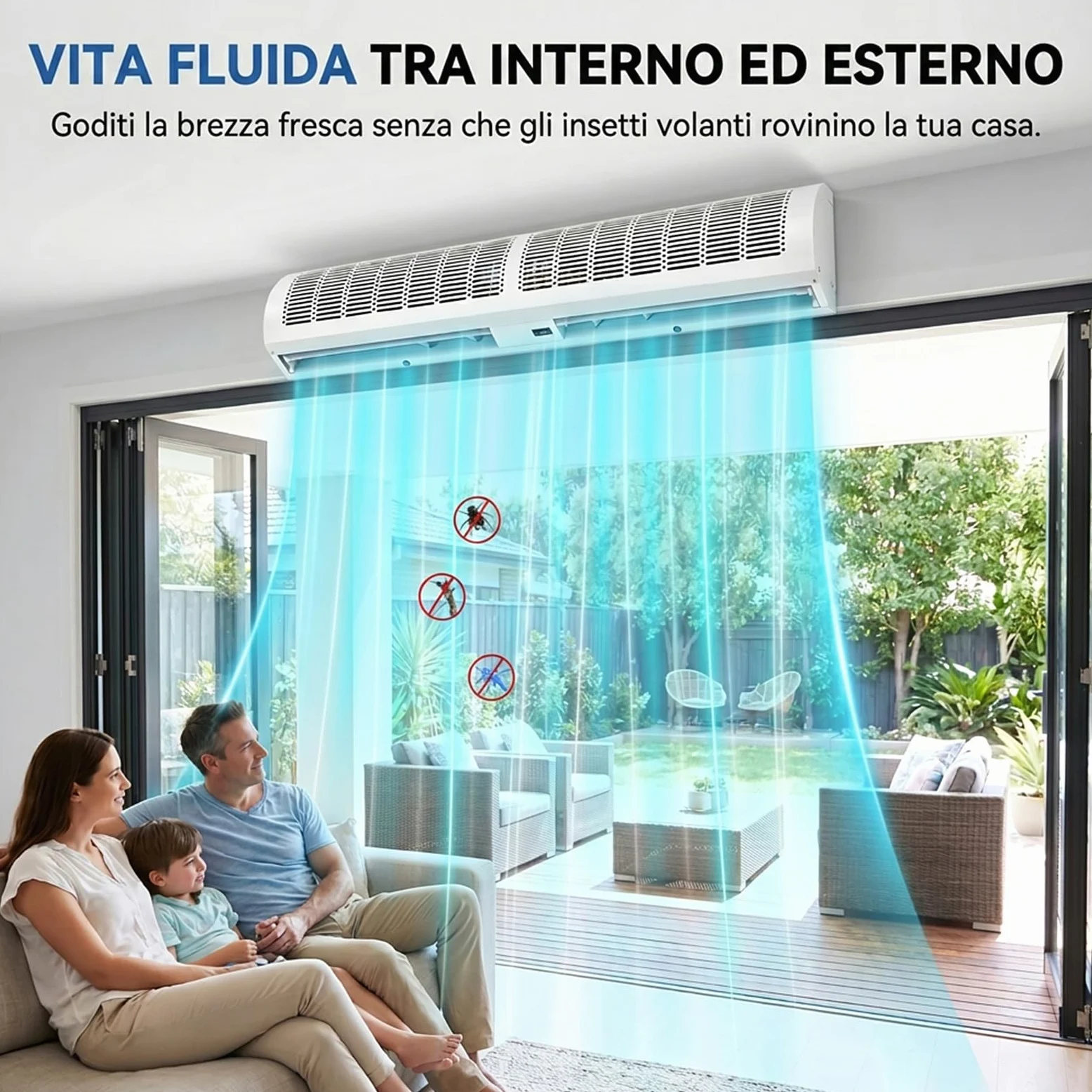 Barriera d'Aria, Cortina d'Aria Commerciale a Parete, Alta Velocità a 2 Velocità, Basso Rumore, Risparmio Energetico, per Ingresso, Negozio e Ristorante