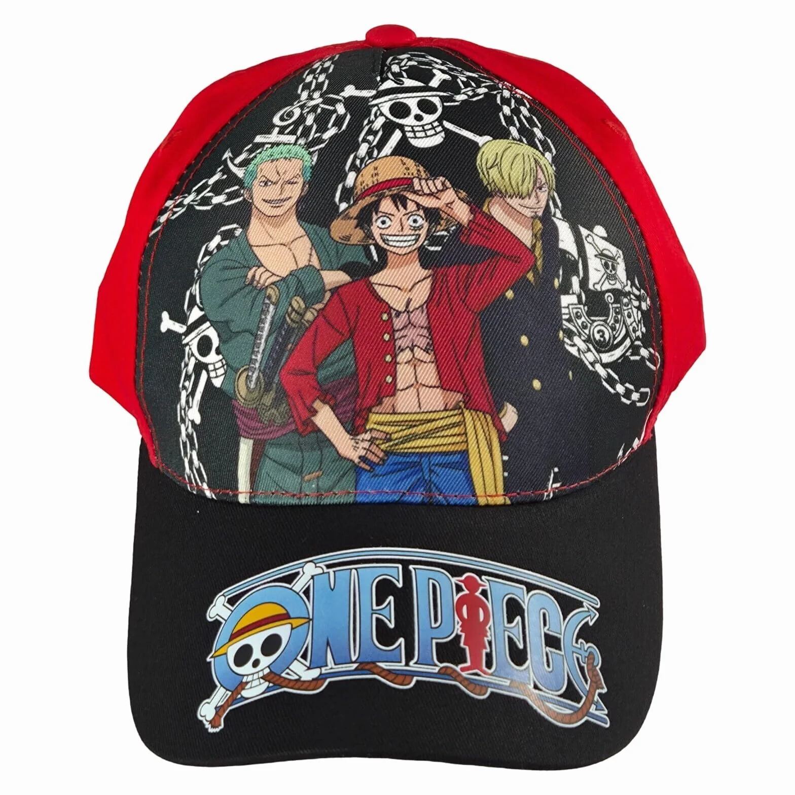 One Piece Berretto da baseball per bambini Ruffy Cappello di paglia misura regolabile 54-56 cm cotone visiera