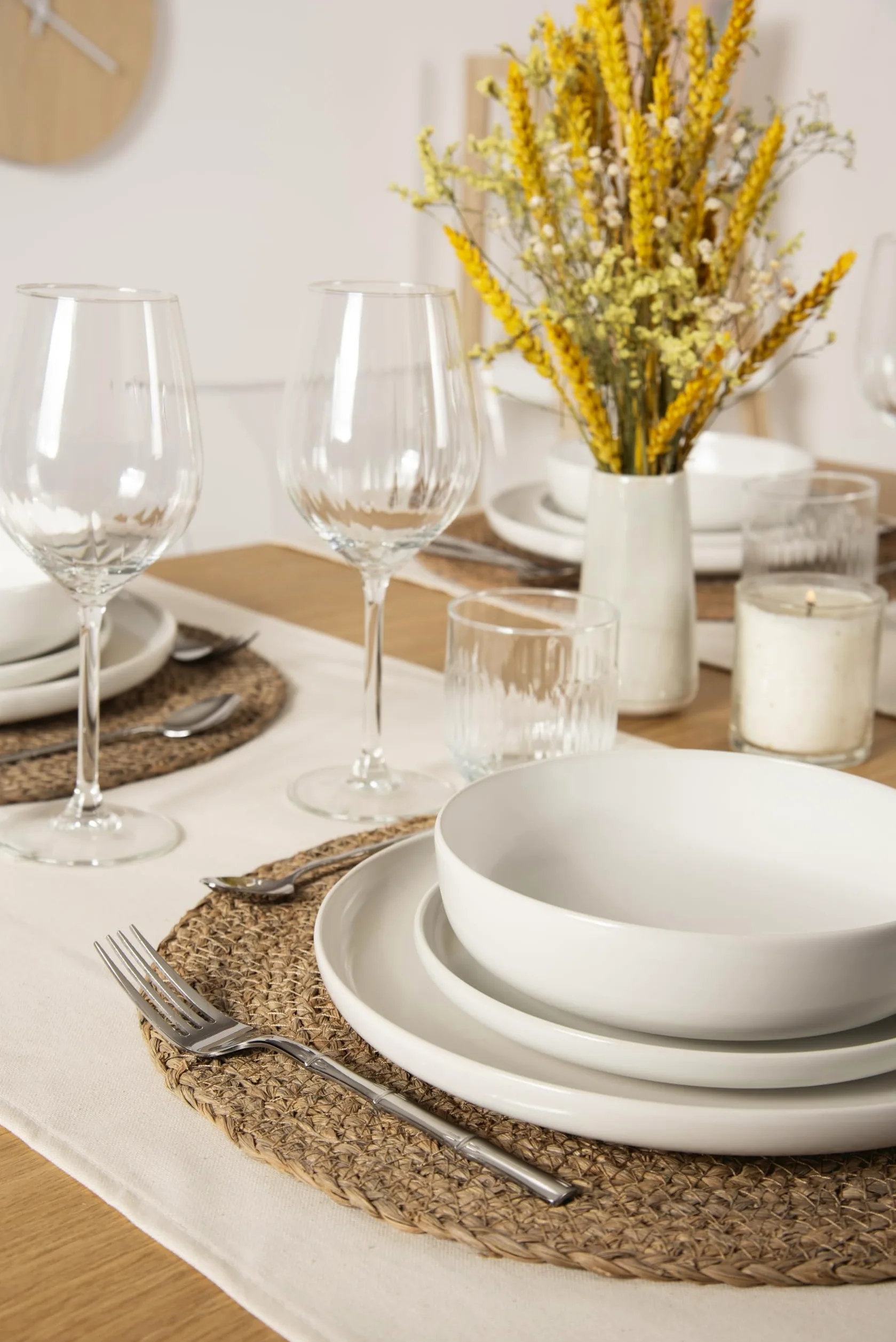 Excelsa "Nordic" Servizio Tavola 12 Pezzi, Ceramica, Bianco