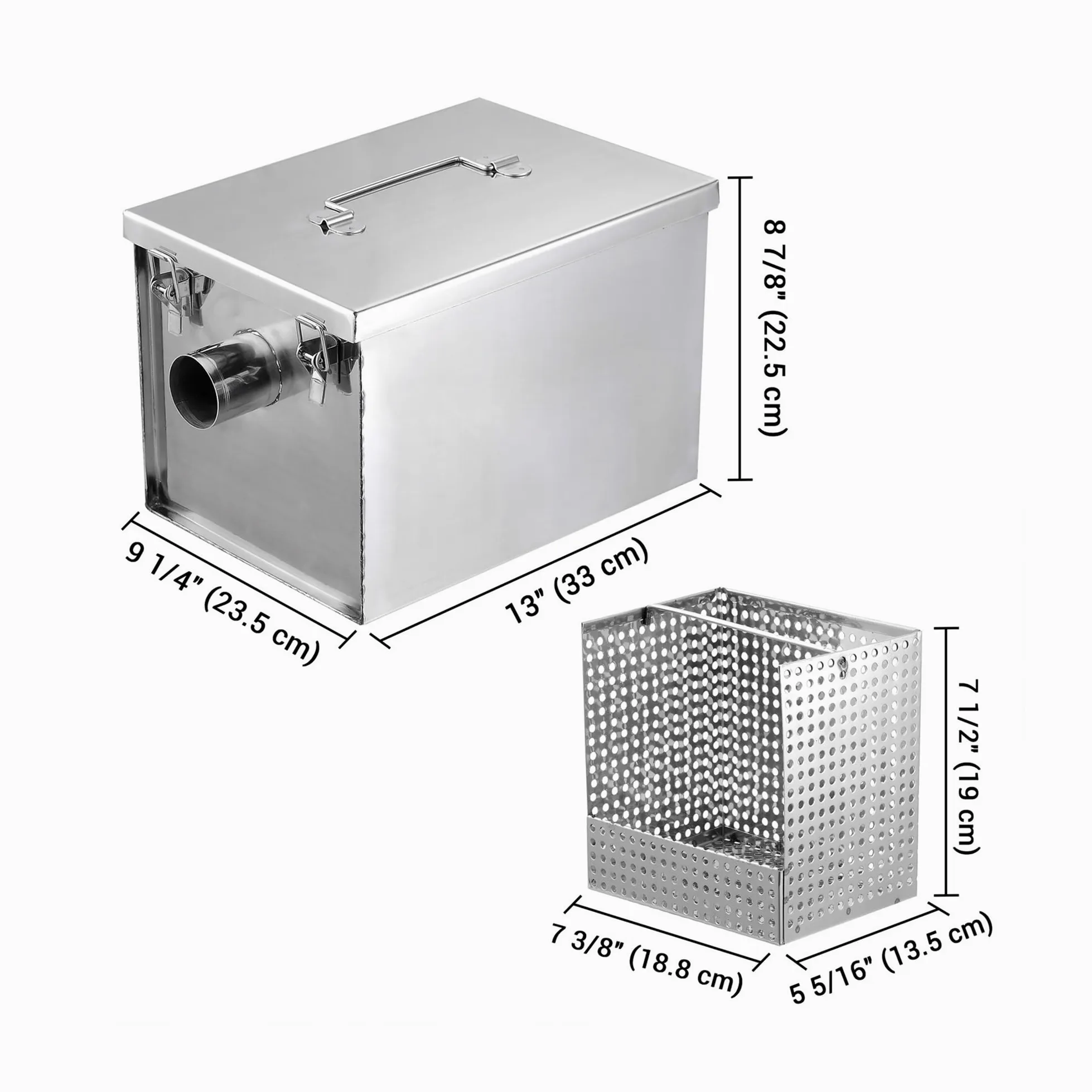 Trappola per Grassi, intercettatore di Grassi, 8 Lbs Commercial Grease Trap Interceptor in Acciaio Inossidabile 5GPM Restaurant Cafe per ristoranti, cucine domestiche