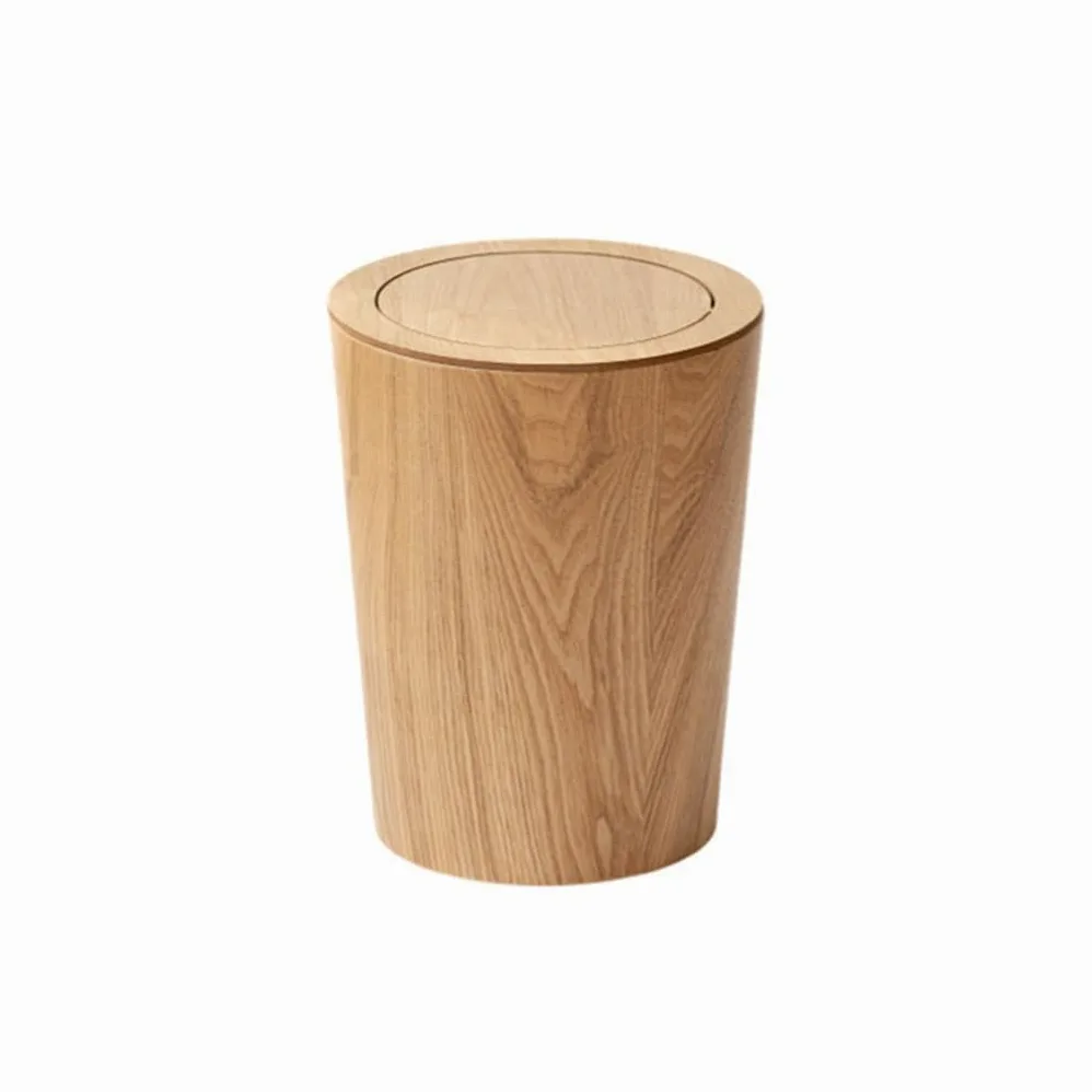 Cestino della spazzatura rotondo in legno con coperchio Cestino della spazzatura della spazzatura del cestino della spazzatura con coperchio per il bagno Toeletta Cucina