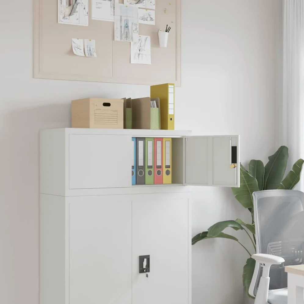 Armadio Classificatore Grigio Chiaro 90x40x40 cm in Acciaio,Armadi Archivio,Armadio Classificatore,Armadi da Ufficio,Schedario da Ufficio-339717