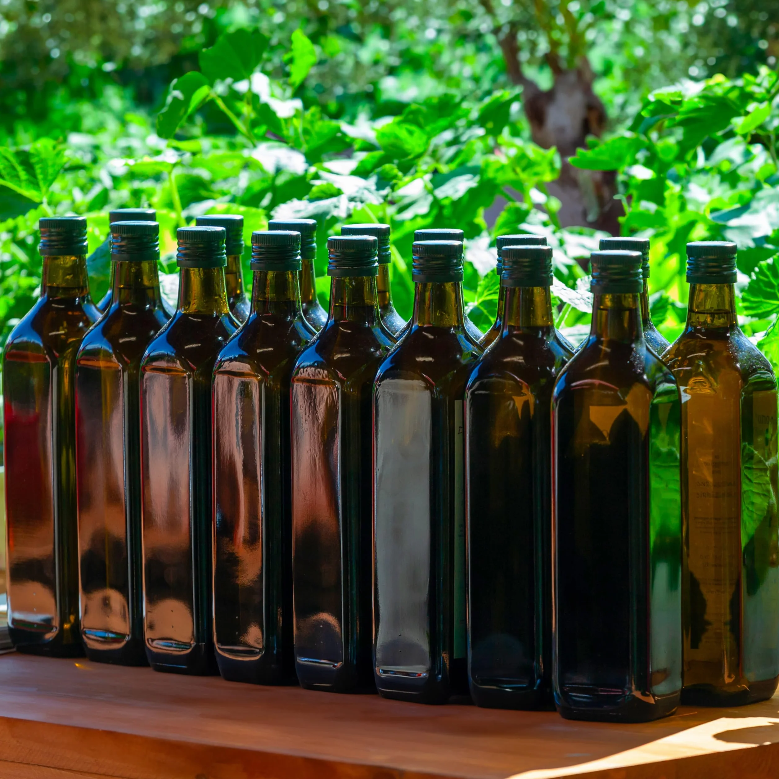 Set 6 Bottiglie Olio Marasca Scura 1 Litro con Tappo Salvagoccia per Olio, Liquori e Altri Liquidi