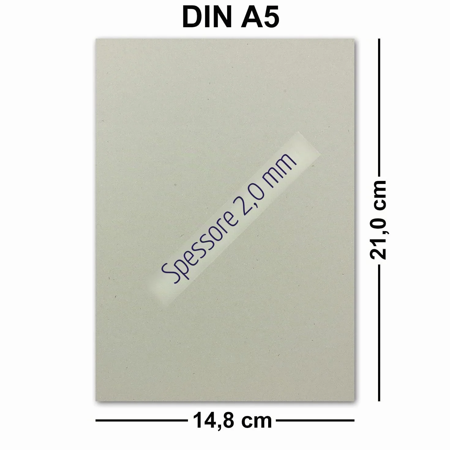 Cartoncino per rilegatura DIN A5 14,8 x 21 cm 2,0 mm 1230 g/m² grigio