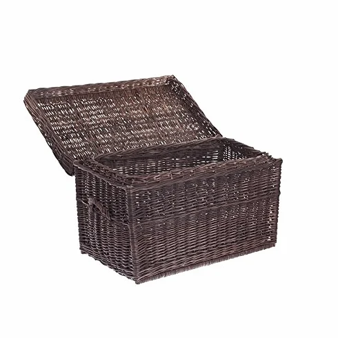 Cesto in Vimini, 70 x 42 x 47 cm, Cesto, Marrone Scuro., 70 x 42 x 47 cm