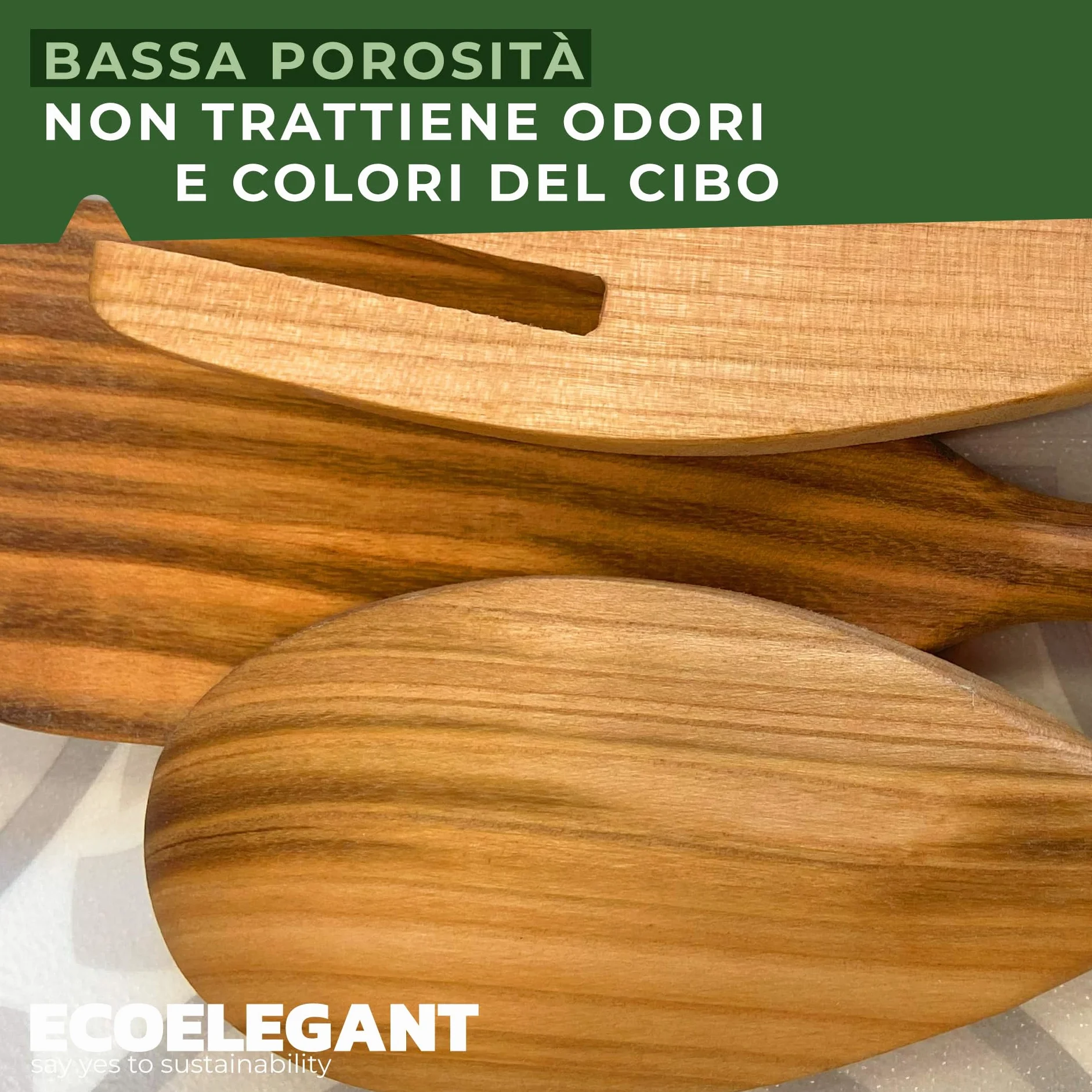 Fackelmann Forchettone multiuso da cucina in legno di ciliegio 35 x 6 x 1,3cm Linea Ecoelegant
