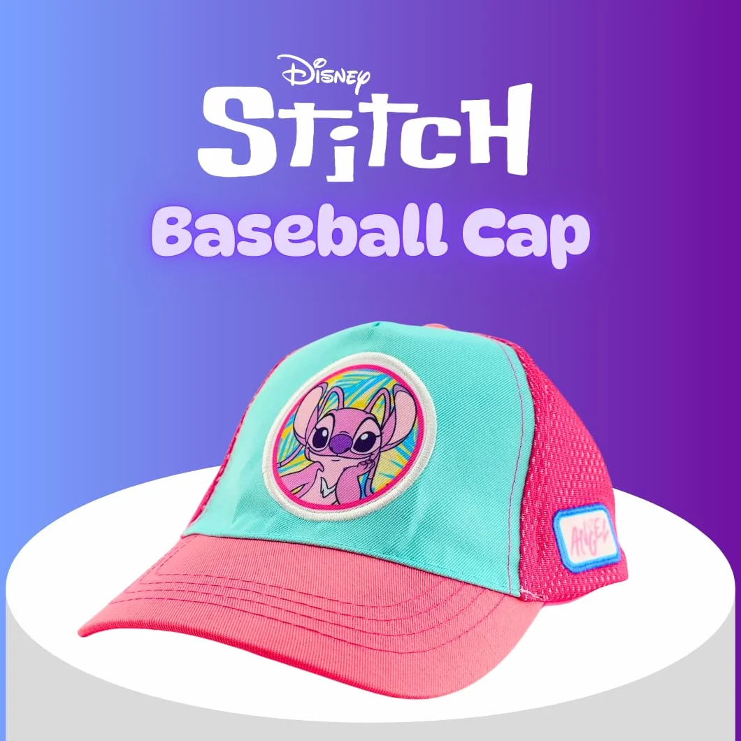 Disney Stitch Cappello per Ragazze Berretto da Baseball Motivo Stitch e Angel Estivo Bambini Regalo