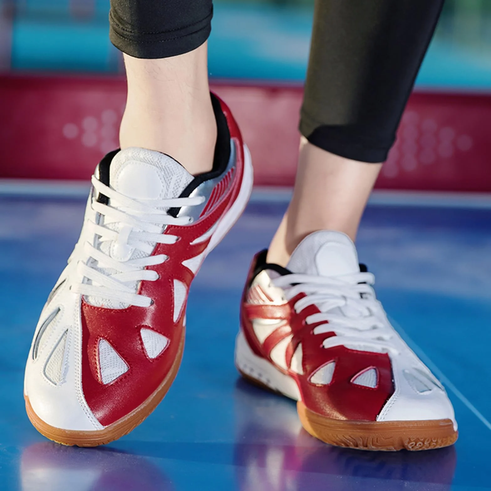 JiuQing Scarpe da Badminton Uomo Donna Leggere Antiscivolo Pallavolo Pickleball Tennis Tavolo Squash