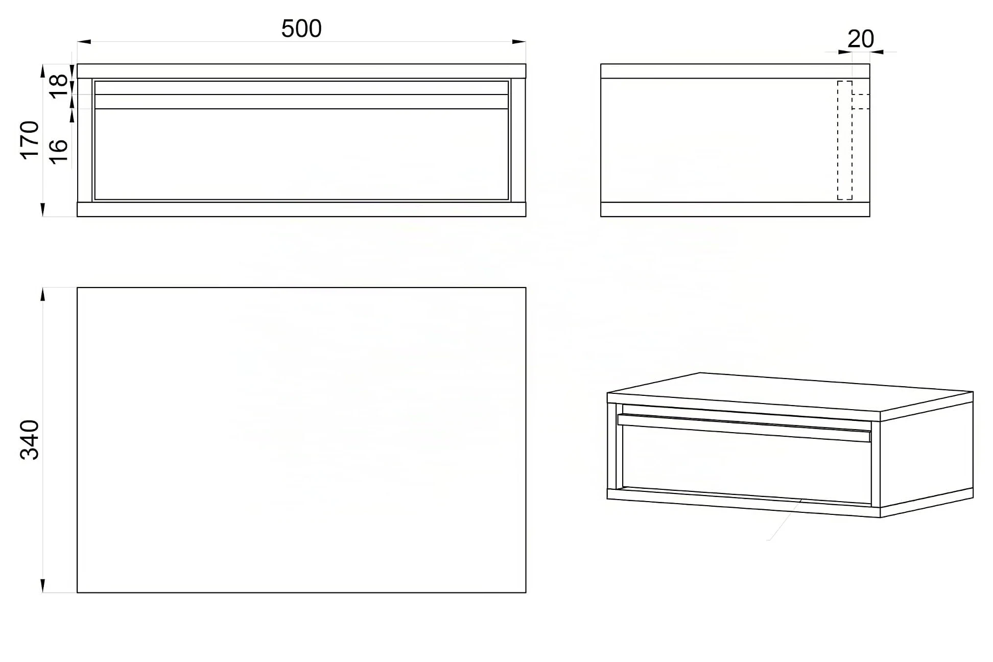 Selsey Comodino Per Camera Da Letto Con Cassetto Comodino Da Notte Sospeso Stile Moderno 50 cm Beige Grigio Evo