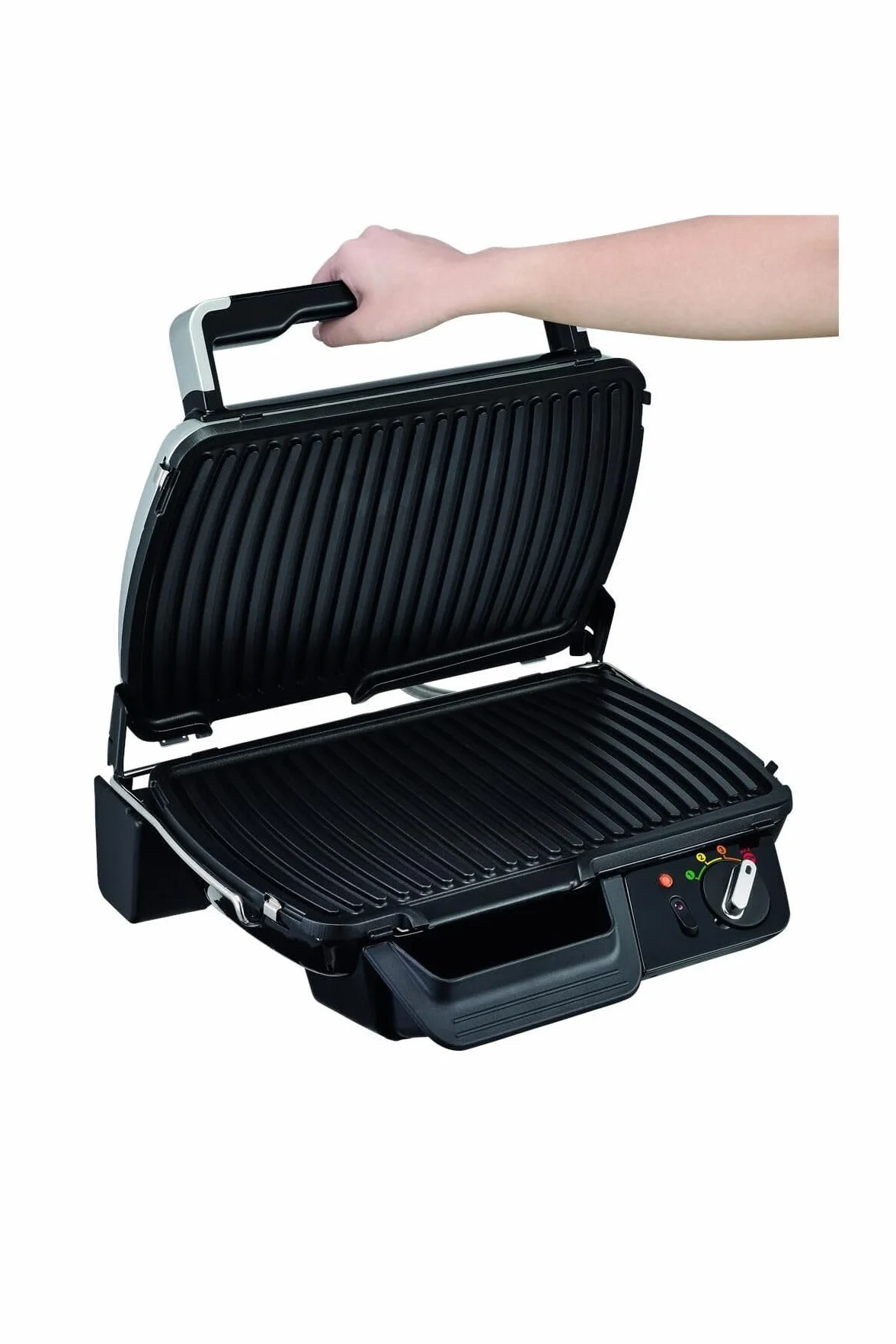 Tefal SuperGrill XL GC461B Grill da Tavolo Elettrico, Metallico, Barbecue e Bistecchiera, 2400 W, Nero