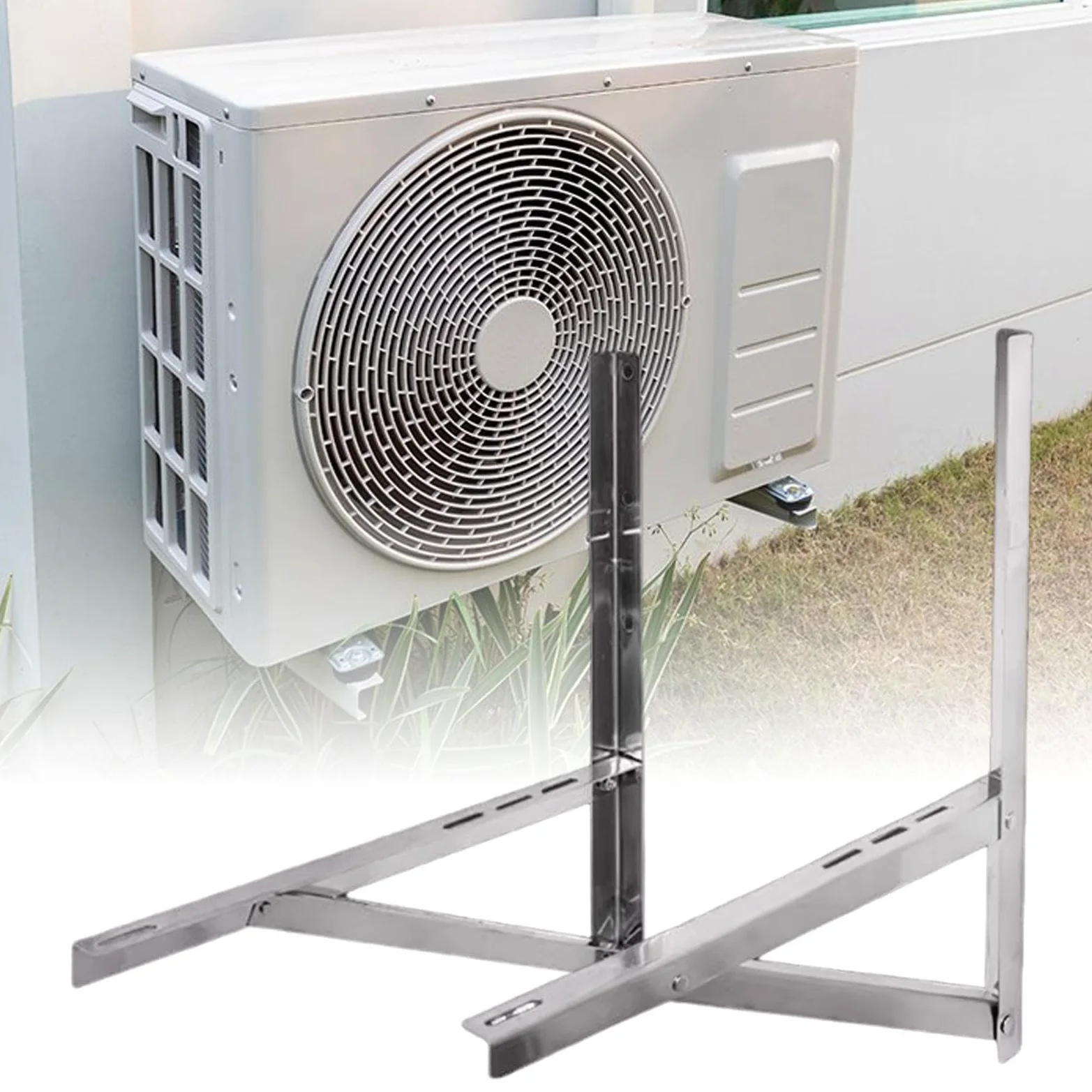 Supporto per condizionatore d'aria da Parete in Acciaio per Climatizzatore | da parete per unità esterna mini split per condensatore senza condotti mini split riscaldatore esterno