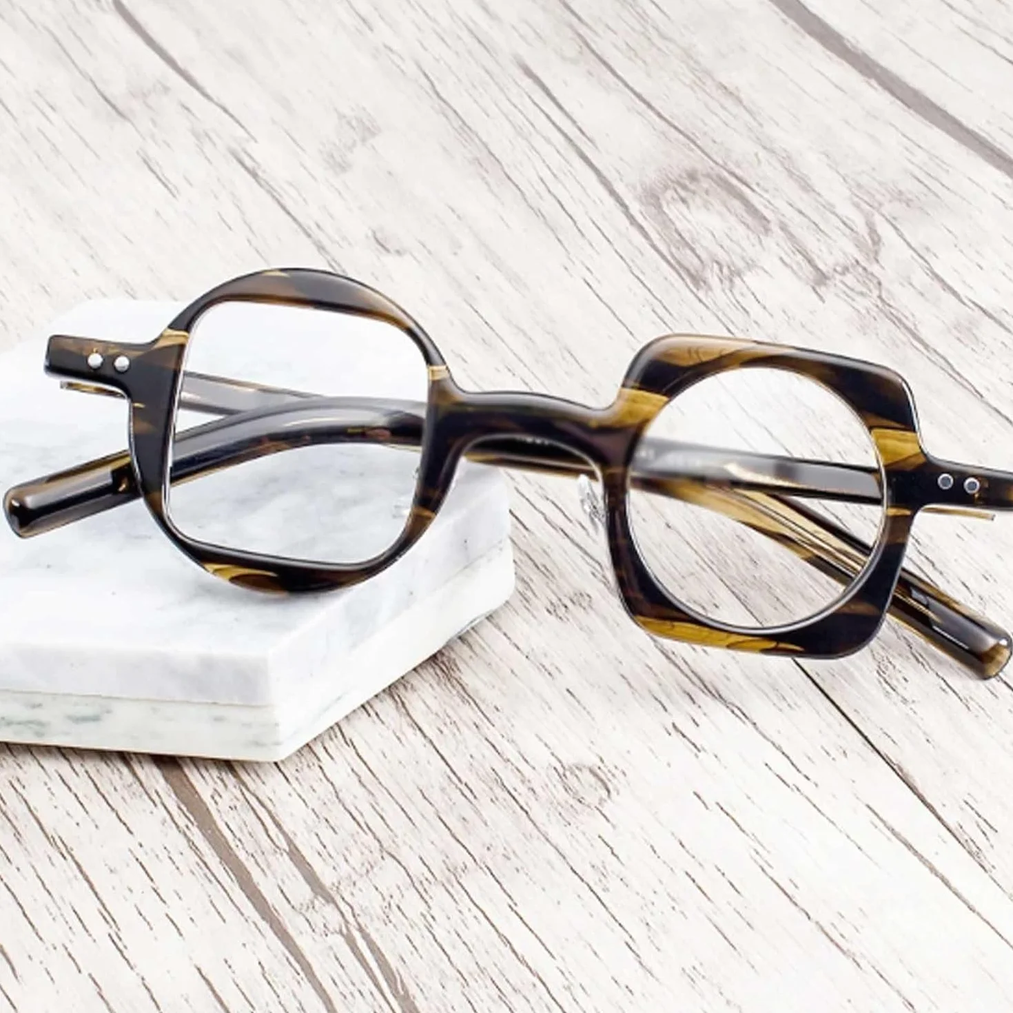 Occhiali da Lettura Montatura in Acetato Asimmetrica Unisex