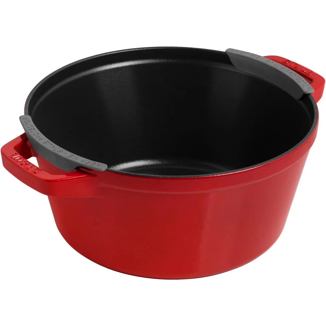 STAUB La Cocotte - Set di pentole rotonde in ghisa, 3 pezzi, colore: Rosso ciliegia