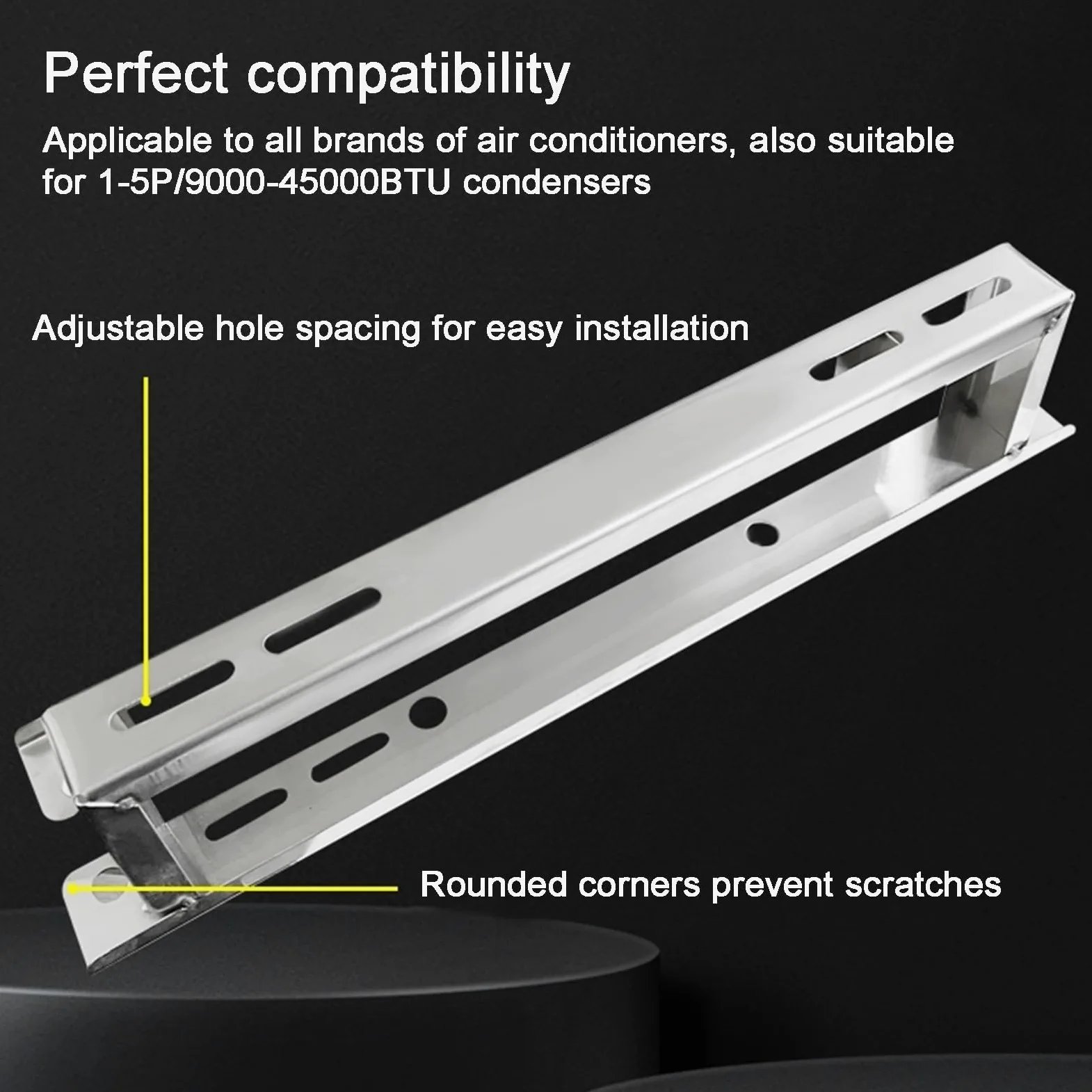 Staffe Condizionatore Esterno, Supporto da Terra per Condizionatori Mini Split, Base In Acciaio Inox per Condizionatori da 1 a 5 Unità, Portata 200 Kg(50cm/20in)