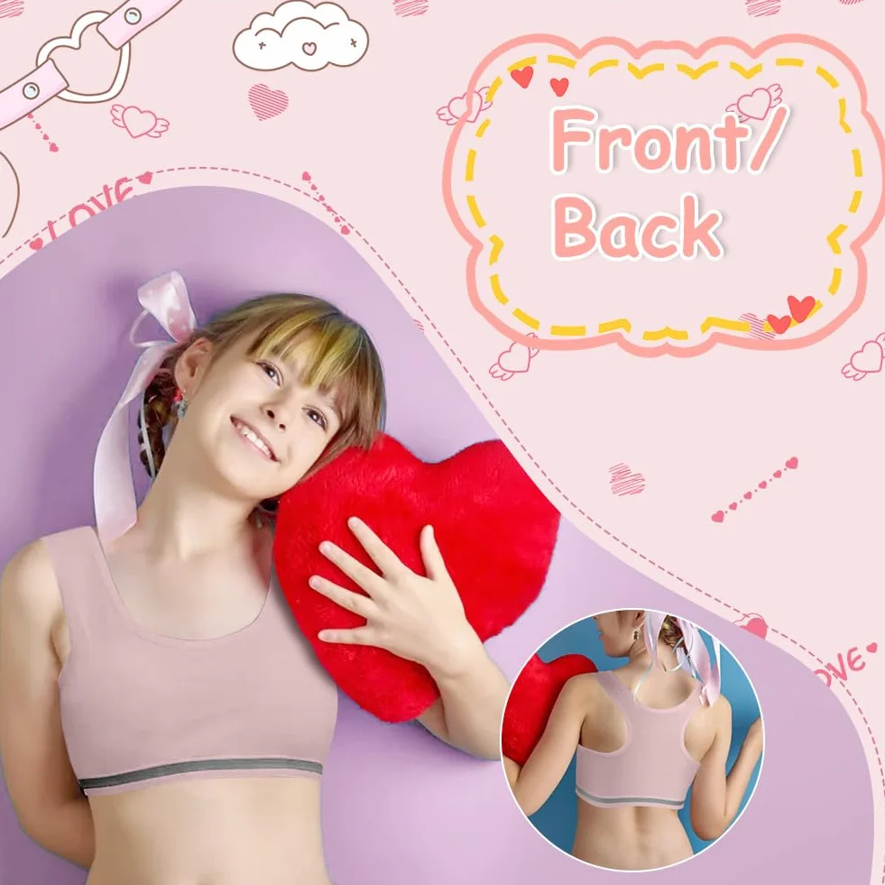 Flintronic 4 Pezzi Reggiseno Sportivo Bambine Cotone Non Imbottito Top Corto Allenamento