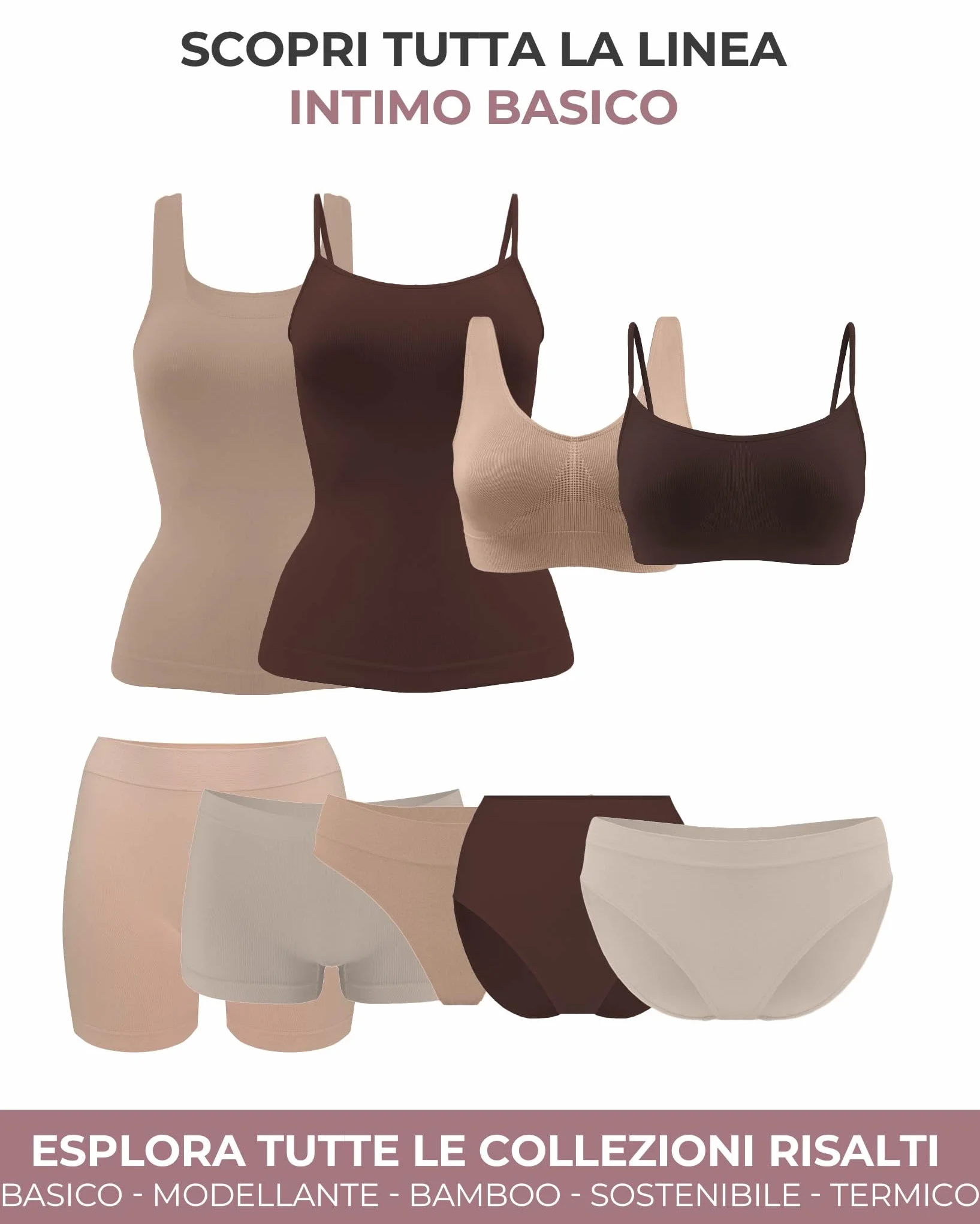 Risalti Bralette Donna Senza Cuciture Reggiseno Senza Ferretto 3 pz Microfibra Elasticizzata Made in Italy
