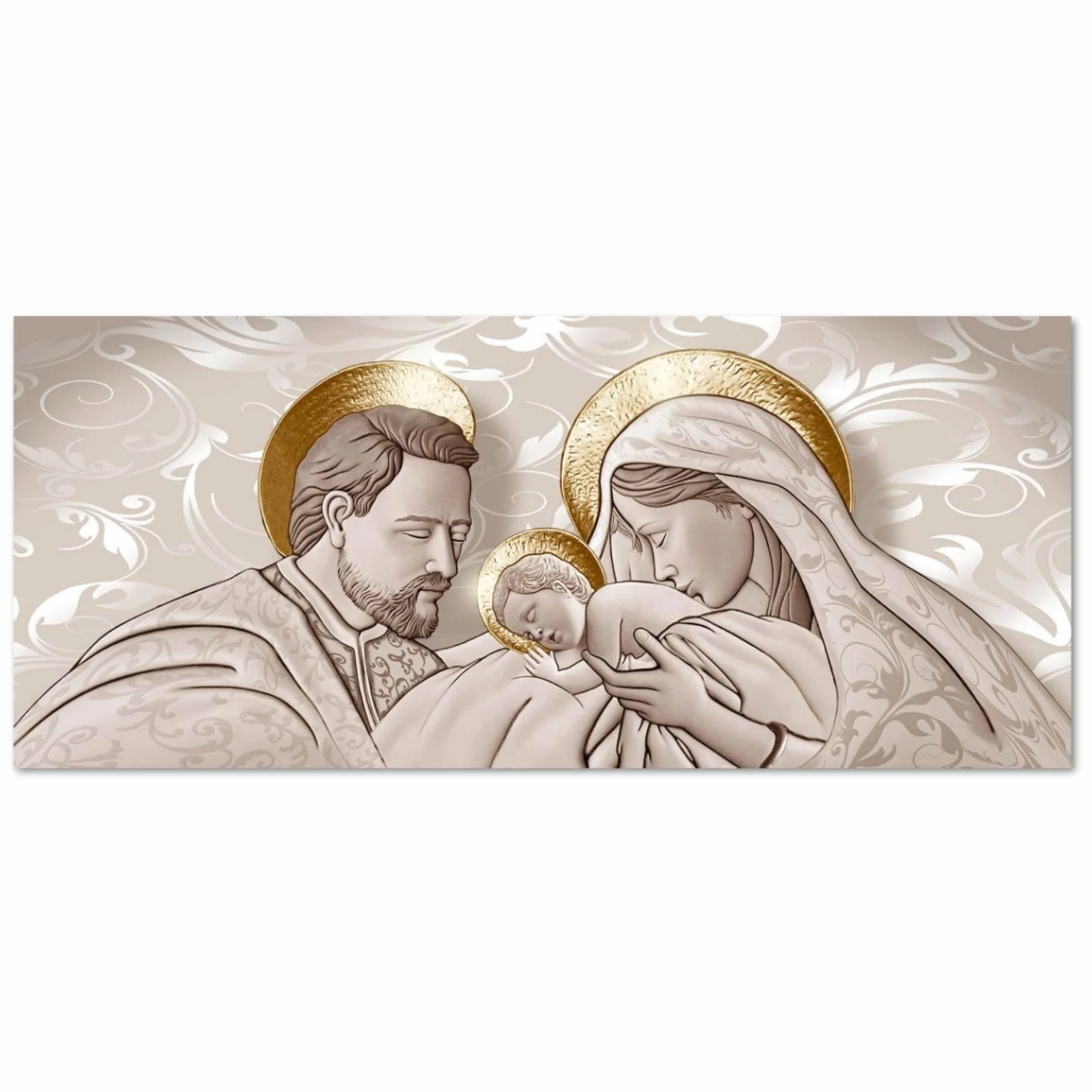 Lupia Quadro sacra famiglia Canvas Stampa su Tela 52x122 cm