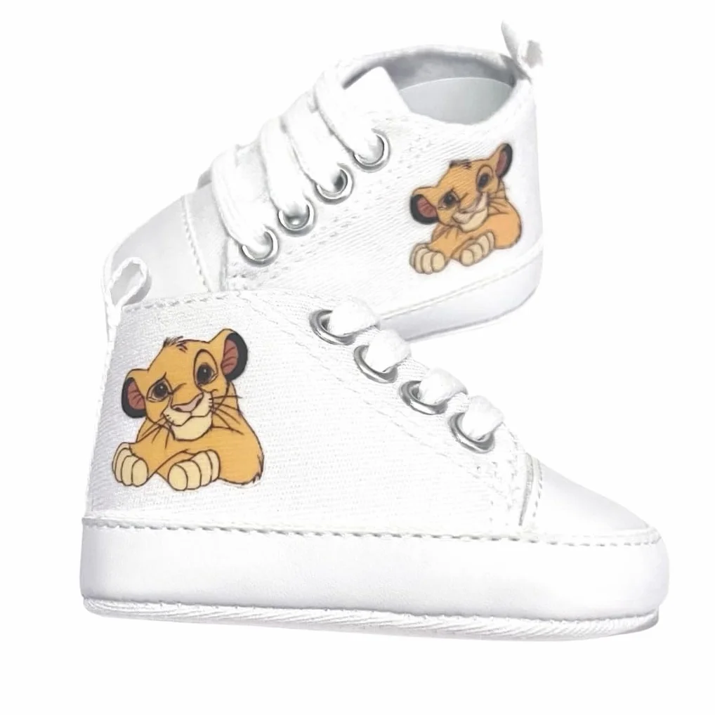 Scarpine Neonato Personalizzate con Nome Scarpe da Culla Stampa Simba 0-3 mesi