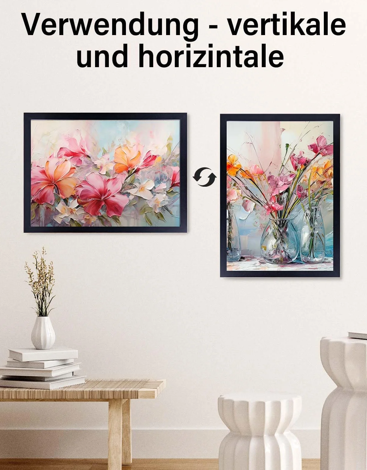 Portafoto DIN A4 (21x29.7 cm), 1 Pezzo (Nero), Cornice MDF con Vetro Acrilico,Ideale per Scrivania