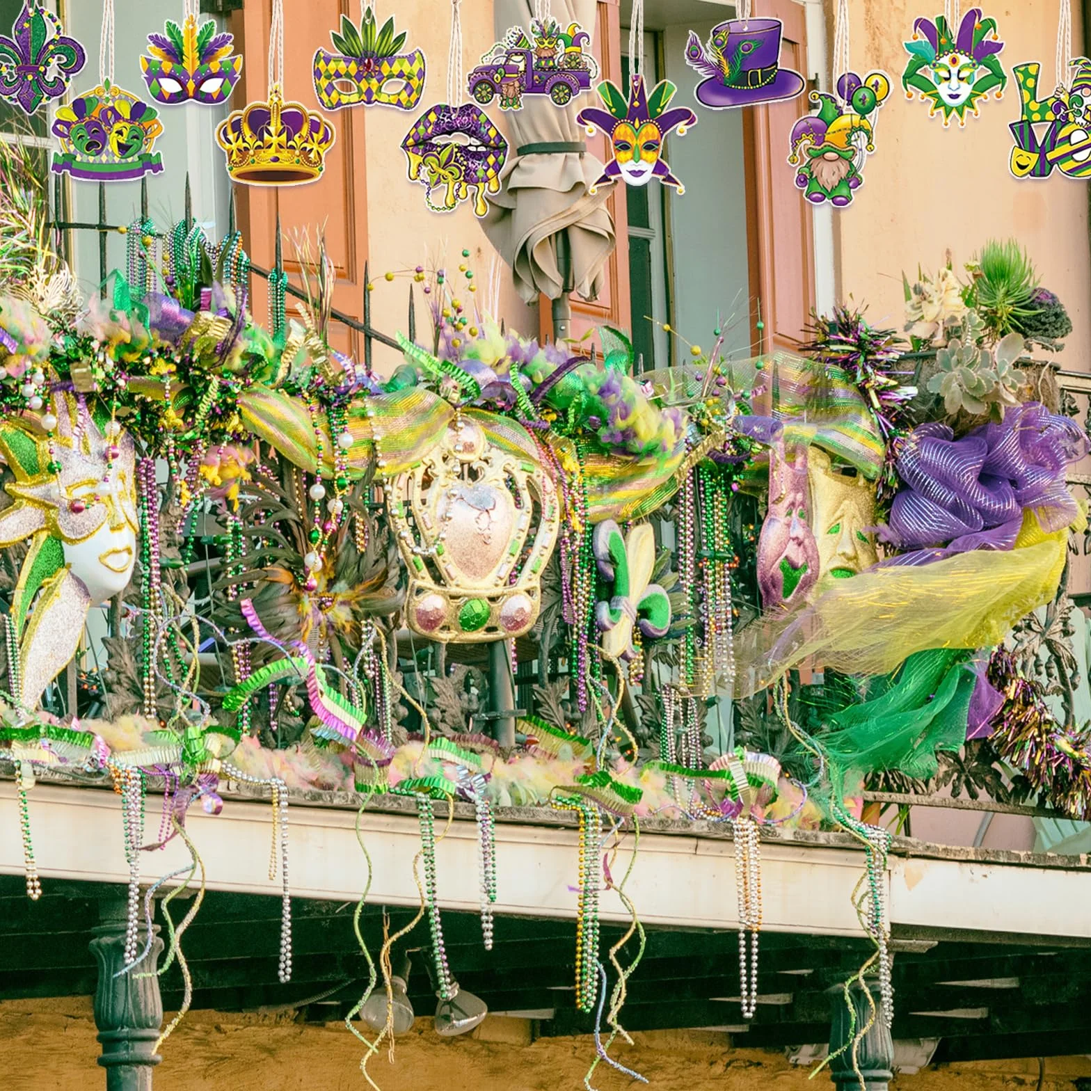 Ornamenti Pendenti Carnevale, Decorazioni Feste Mardi Gras, Maschera da Ballo Decorazione