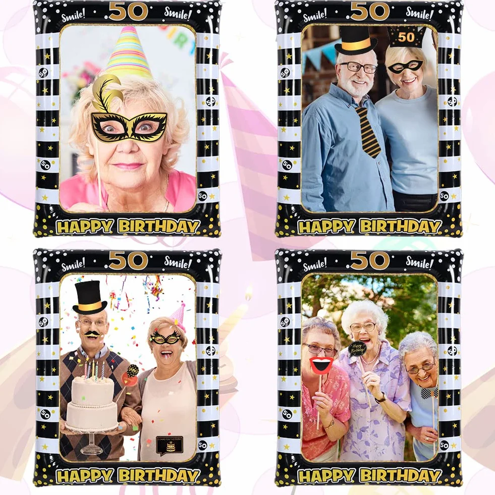 Flintronic Photo Booth Compleanno Accessori, Gadget 50 Anni Fai da Te