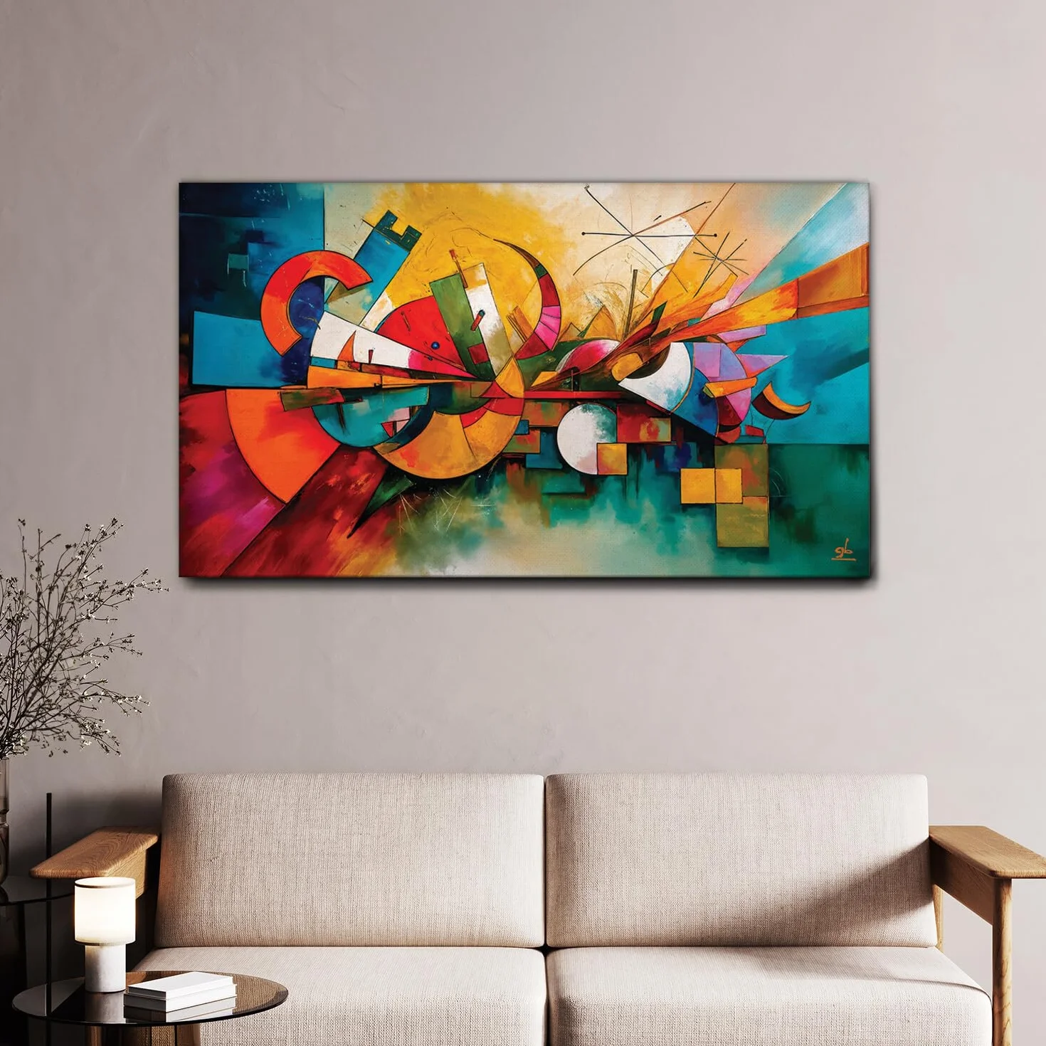 Giallobus - Quadro - 17 - Città astratta - Tela Canvas Telaio Standard - 140x80 - Pronto da appendere - Quadri moderni per la casa