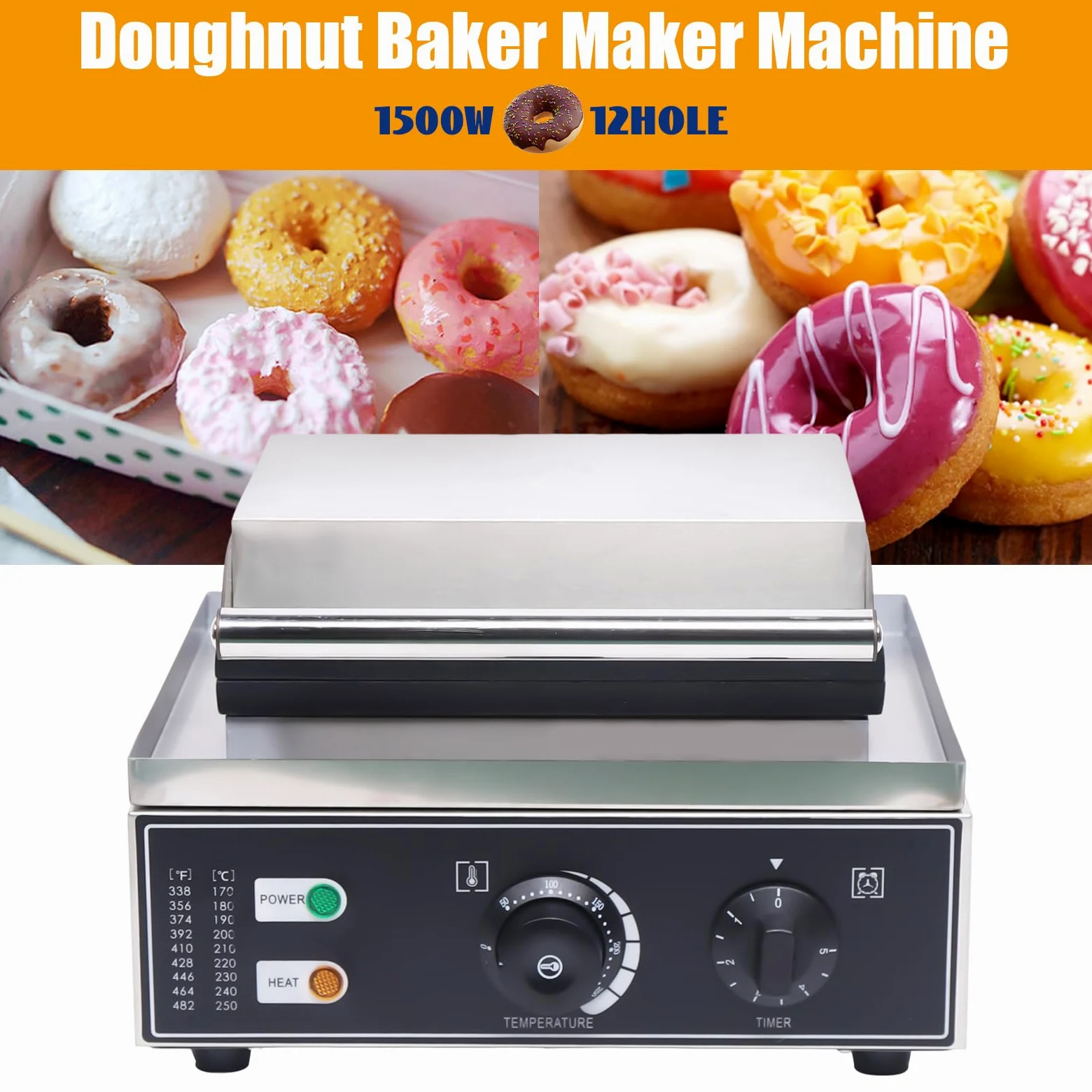 1500W ciambelle piastra ciambelle per 12 ciambelle Doughnut macchina elettrica ciambella produttore 220V commerciale ciambella macchina con rivestimento antiaderente