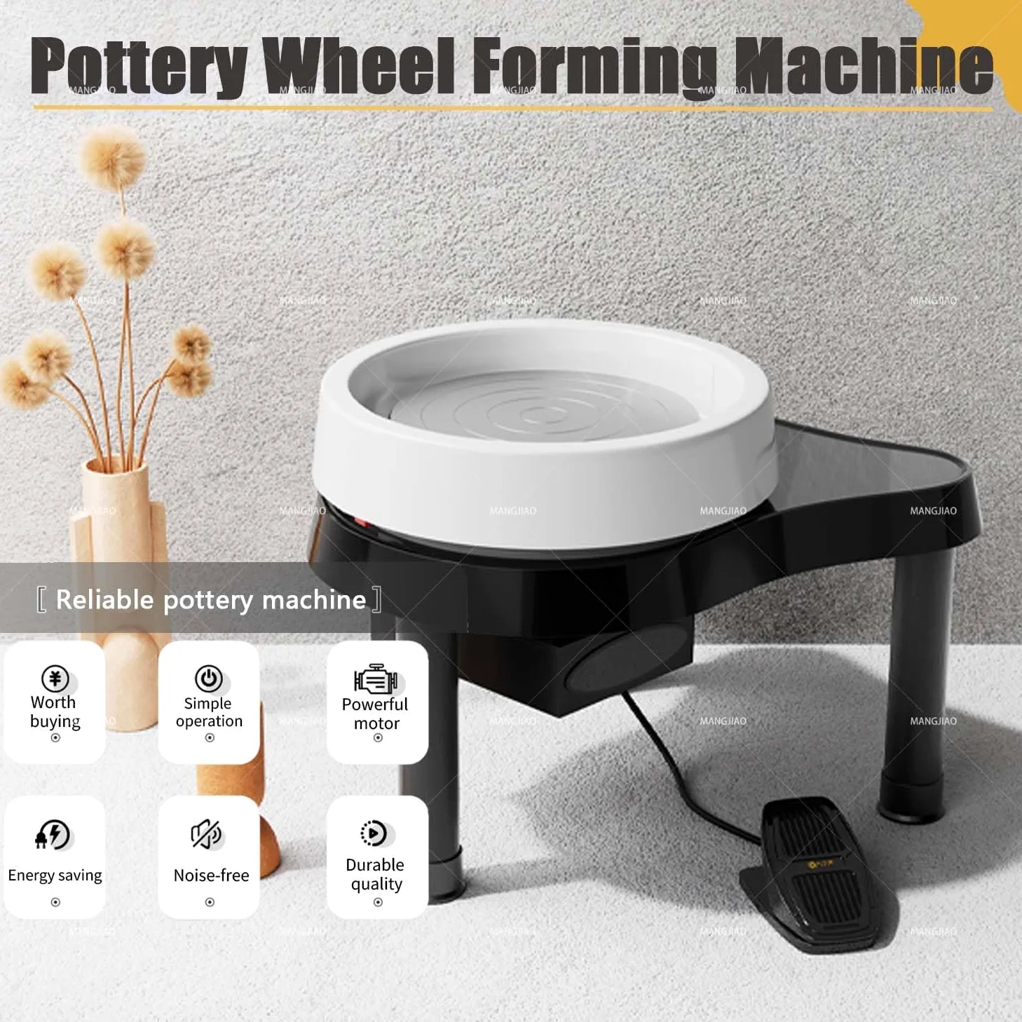 Nuova Macchina per La Formatura della Ceramica con Motore da 200 W, con Touch Screen LCD E Pedale per La Regolazione della velocità. per Artisti Adulti E Hobbisti della Ceramica.(White)