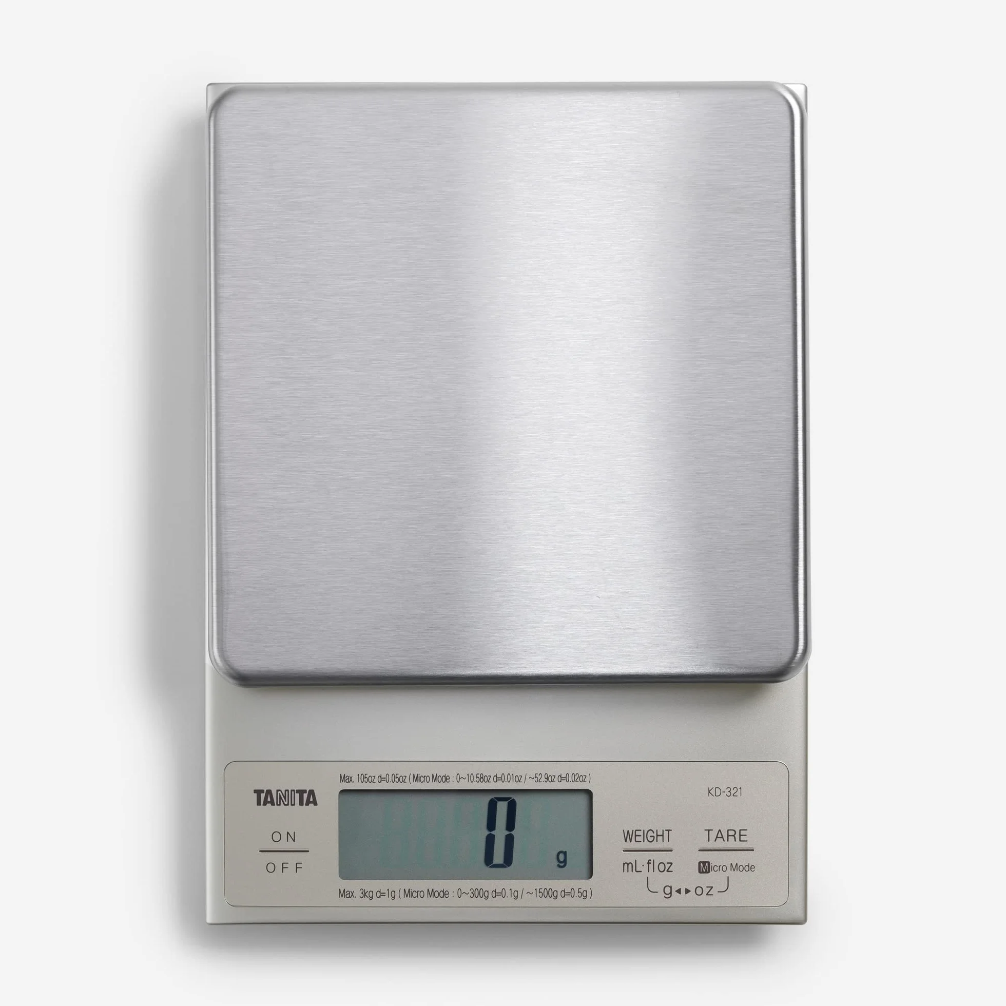 Tanita KD321SV33 Bilancia da cucina 3 kg 0.1 g elettrica bianco plastica