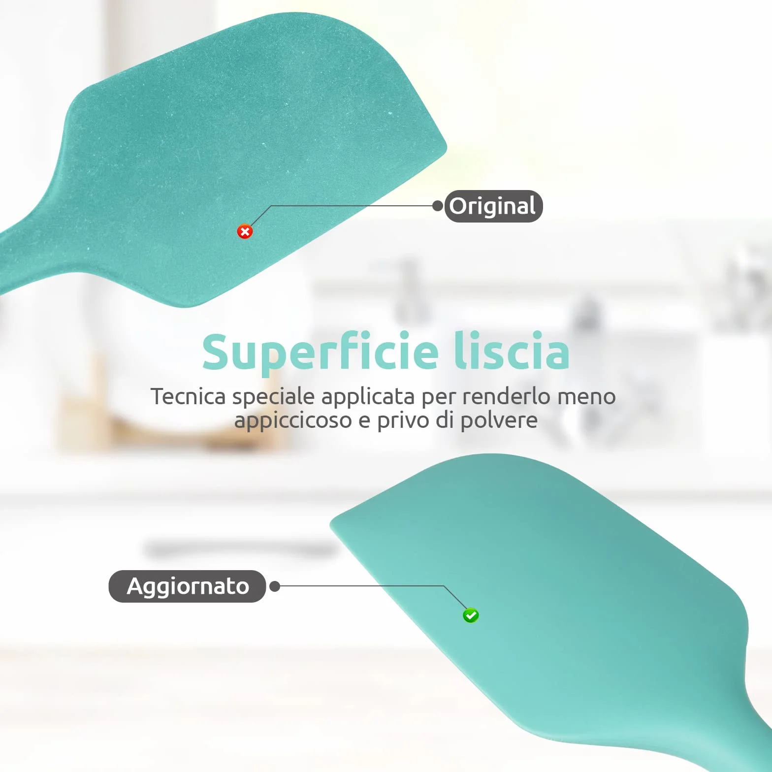 Spatola Flessibile Grande in Silicone U-Taste 315℃ Resistente al Calore Antiaderente 29cm