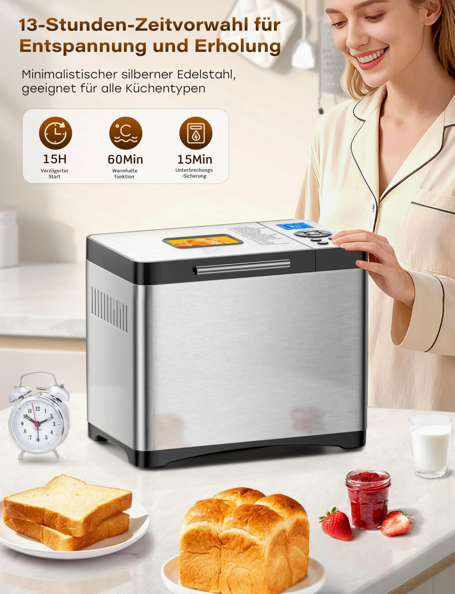 Macchina per il pane in acciaio inox con stampo sano in ceramica