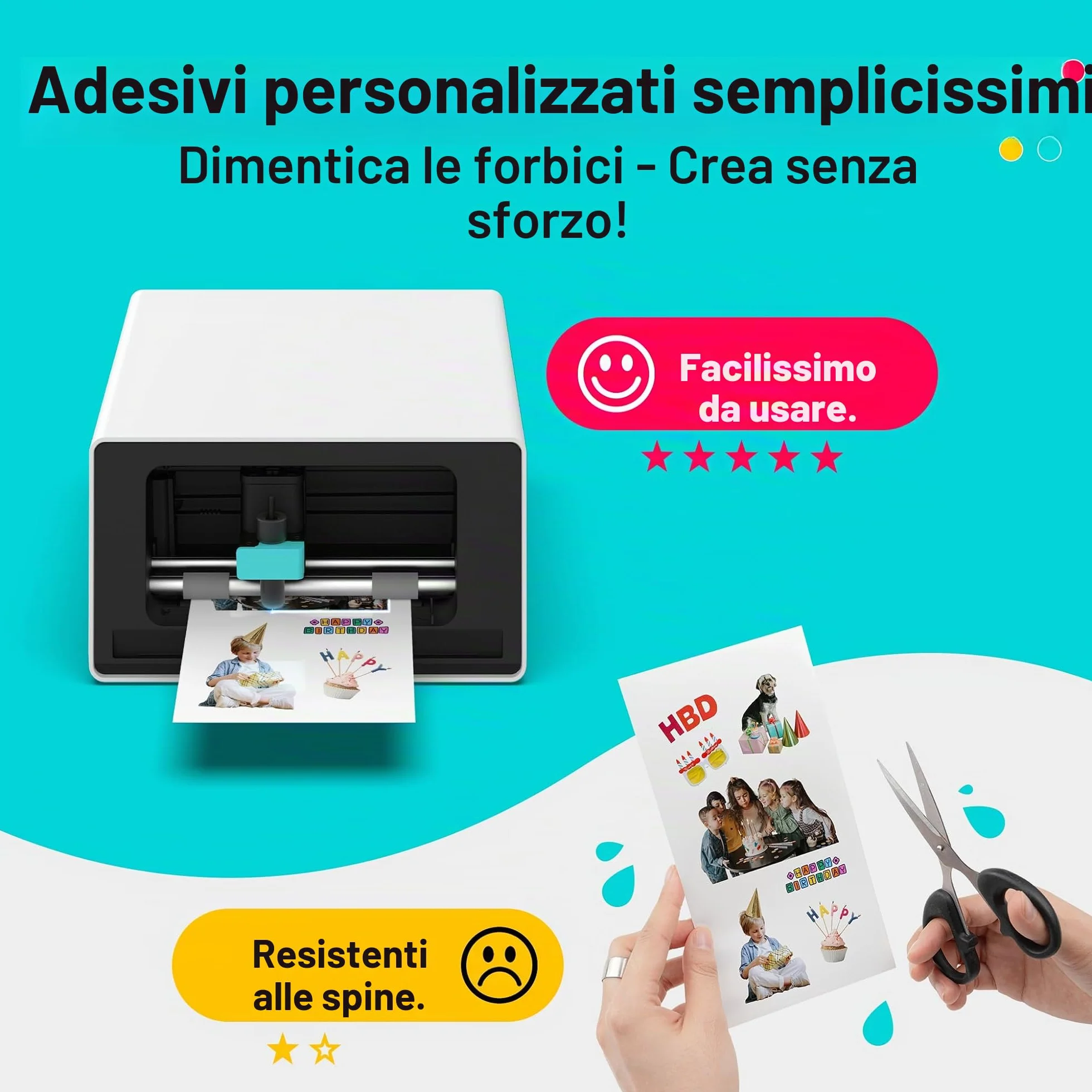 Liene PixCut S1 Stampante Foto Taglio All-in-One Etichettatrice 300 DPI Sublimazione Termica