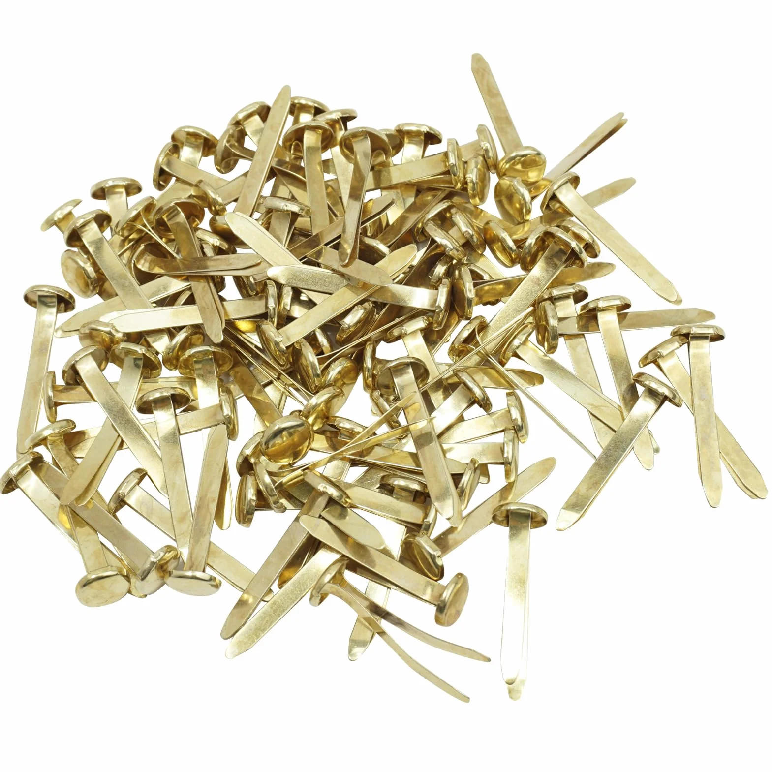 Fermacampioni Scrapbooking Brads Rotondi Metallici 100 Pezzi Oro