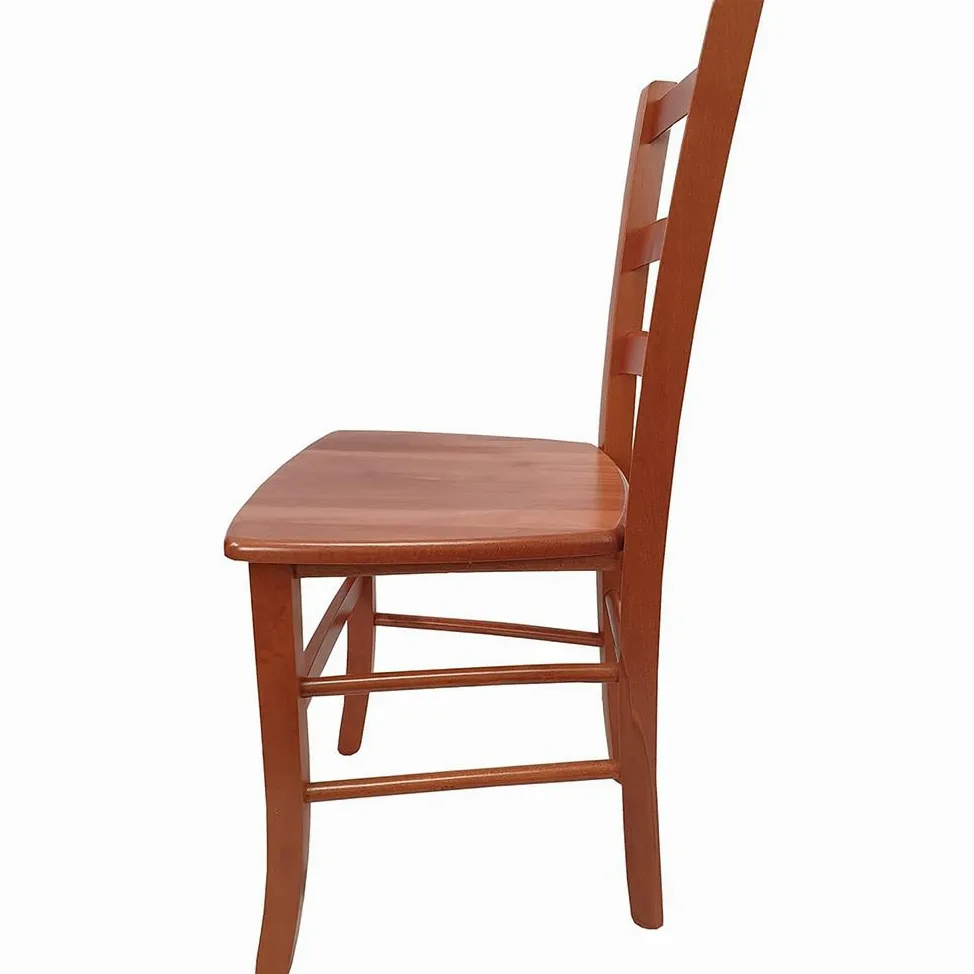 VIRSUS Set 4 Sedie Paesana in Legno Massello, Misura 43x42x86 cm, Sedia Tradizionale Robusta, per Casa, Cucina, Agriturismo, Ristorante, Made in Italy (Noce Scuro)