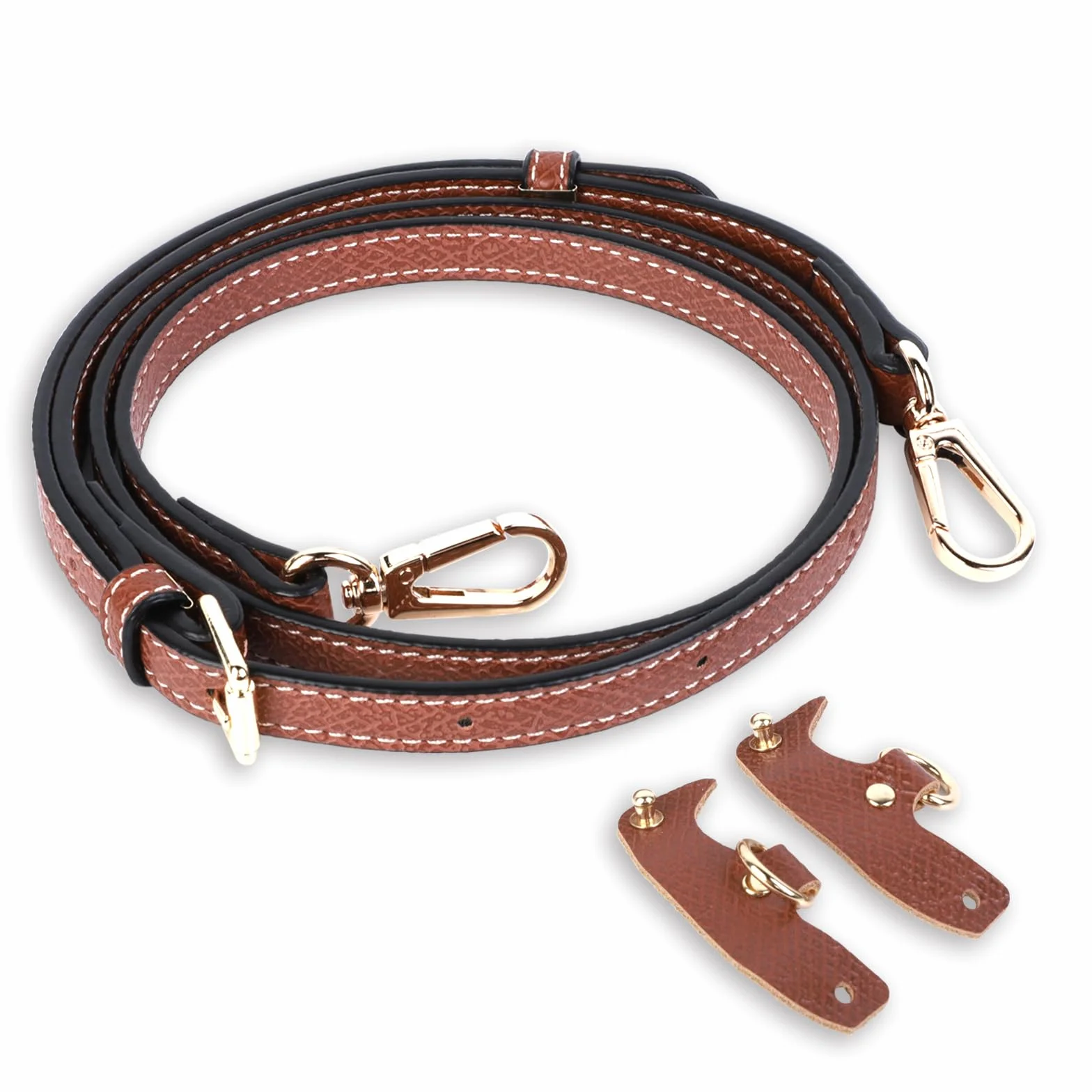 VINATO Tracolla Regolabile per Borsa 94-124 cm Marrone con Fibbia Dorata
