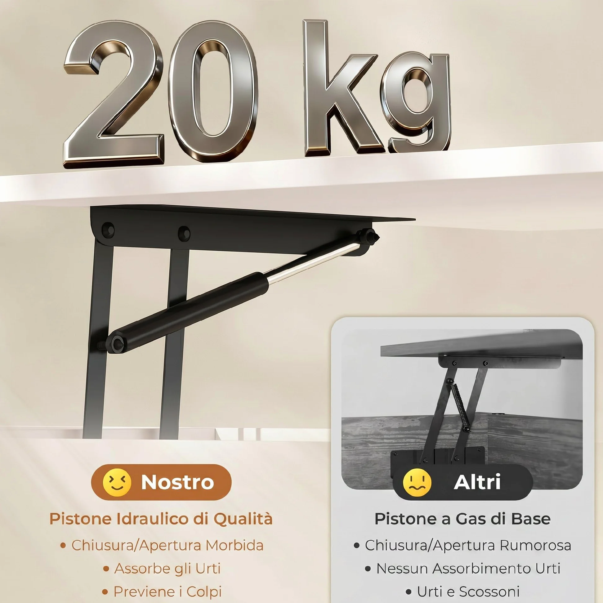 HOMCOM Tavolino da Caffè Sollevabile Salotto 100x50x43.6-58 cm Bianco | Doppio Piano, Vano Nascosto, Gambe in Metallo, Soggiorno Casa Ufficio