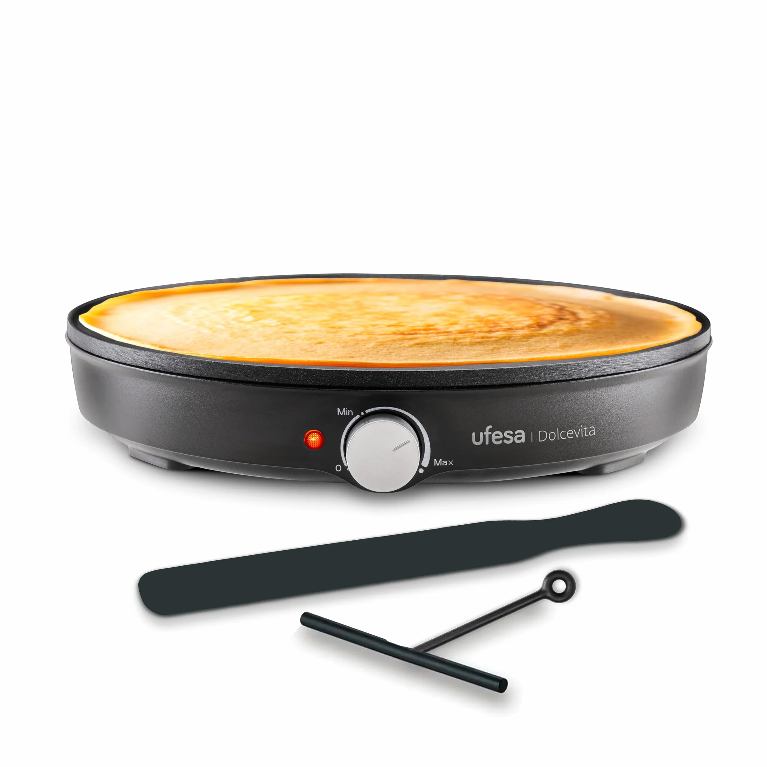 Ufesa Crepiera Dolcevita 1000W 30cm Piastra Antiaderente Temperatura Regolabile