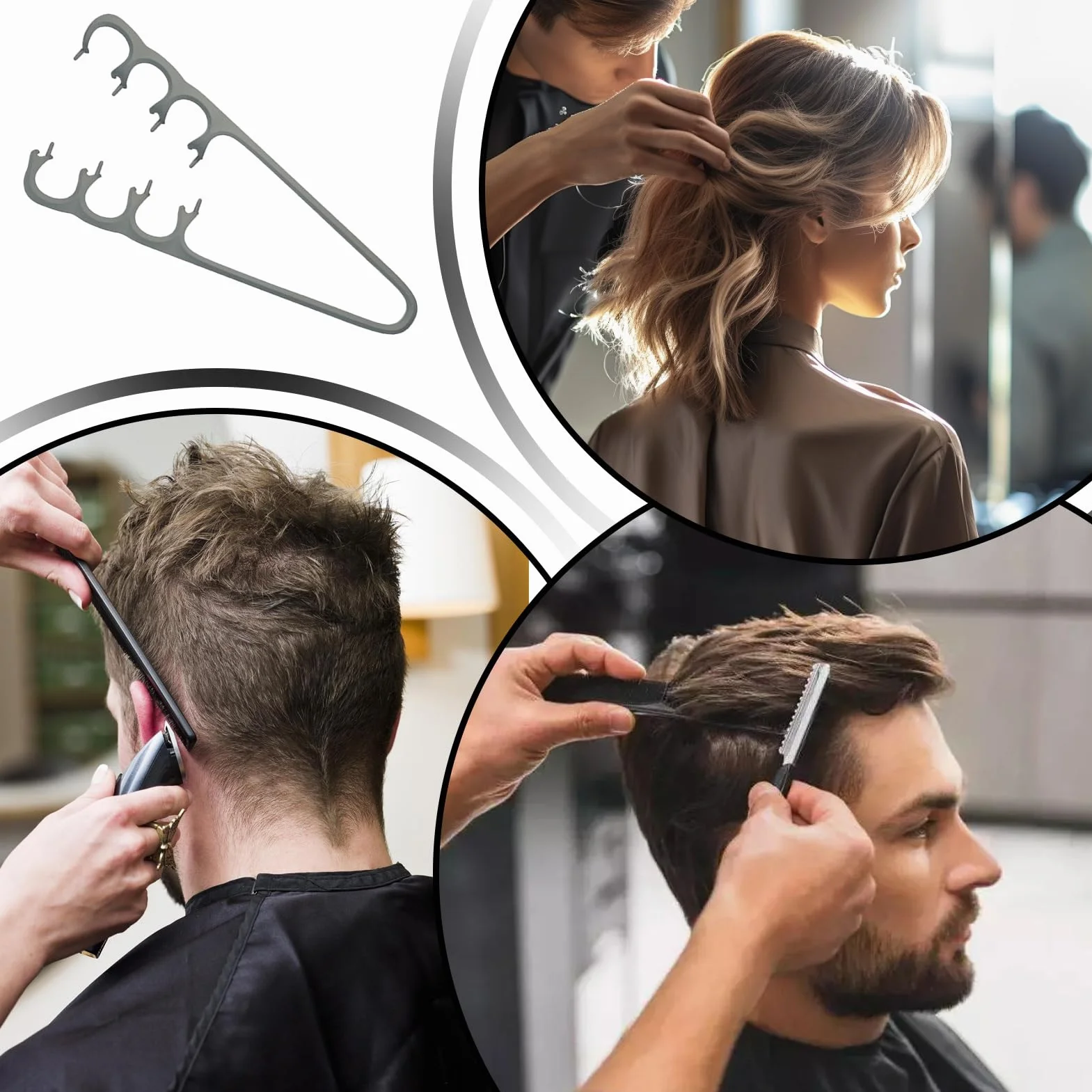 Pettine Volumizzante Denti Larghi Portatile Tascabile per Uomini Styling Capelli